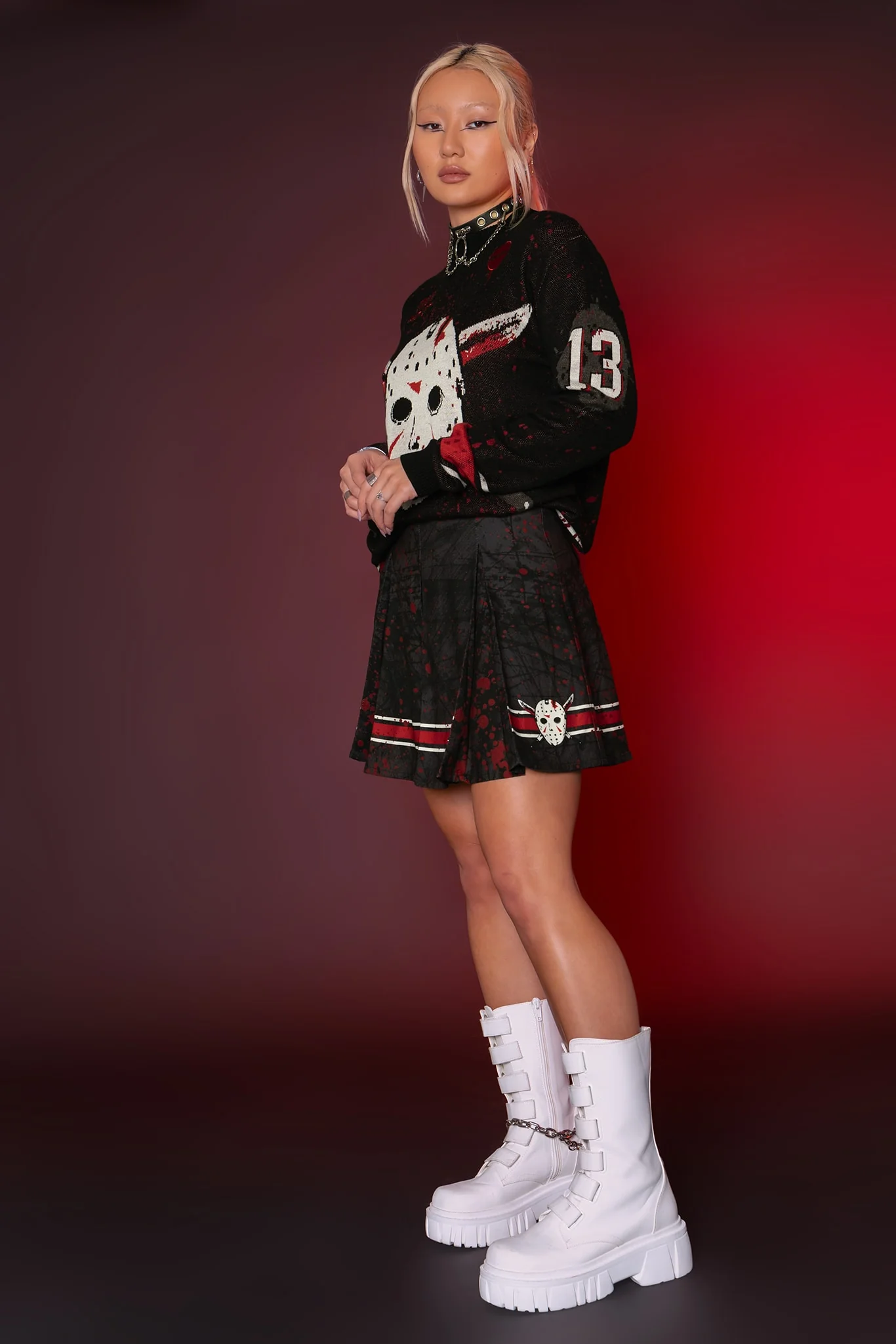 Jason Voorhees Pleat Mini Skirt - Image 4