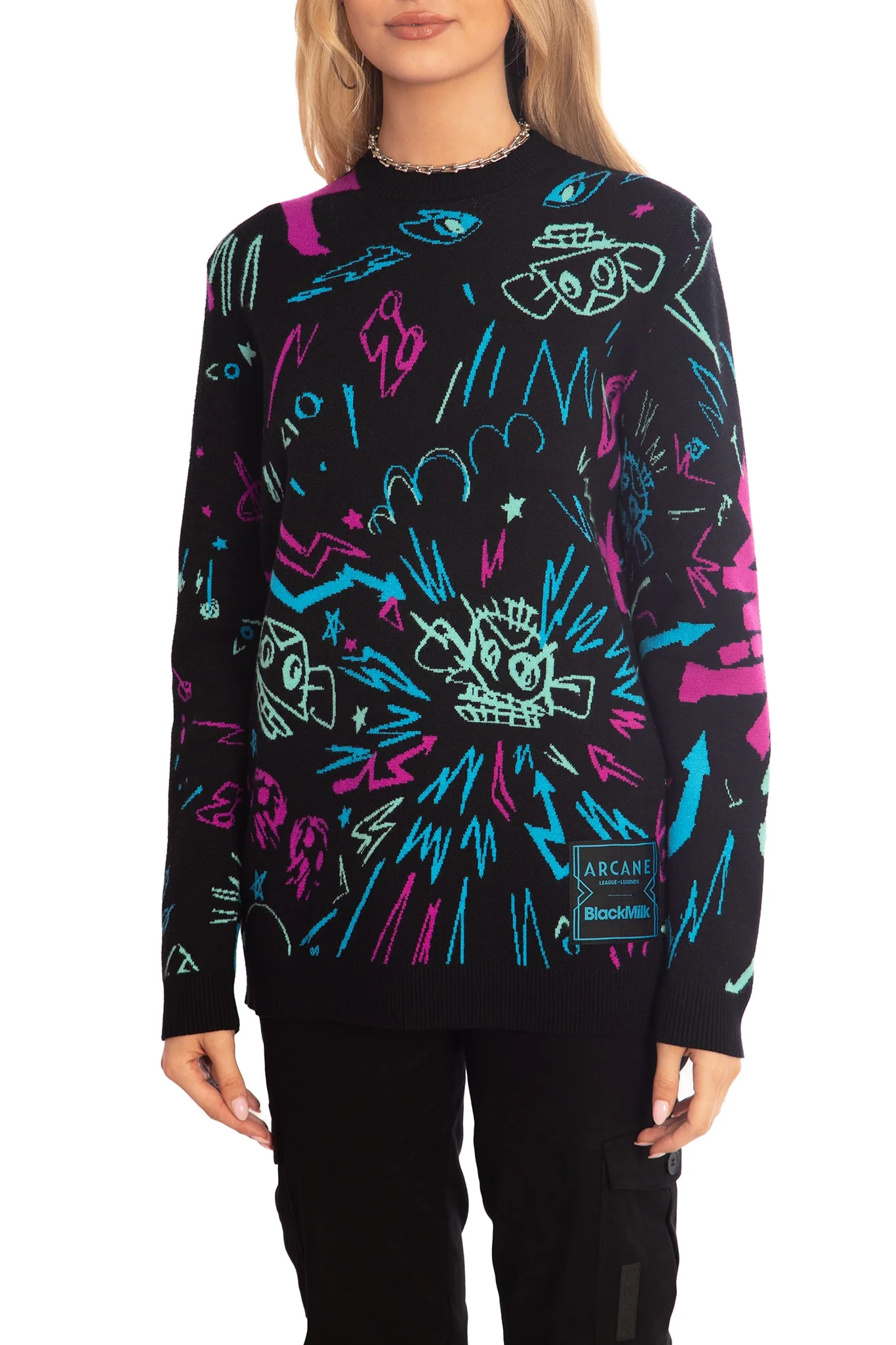 Jinx Graffiti Oversized Knit Sweater - Image 3