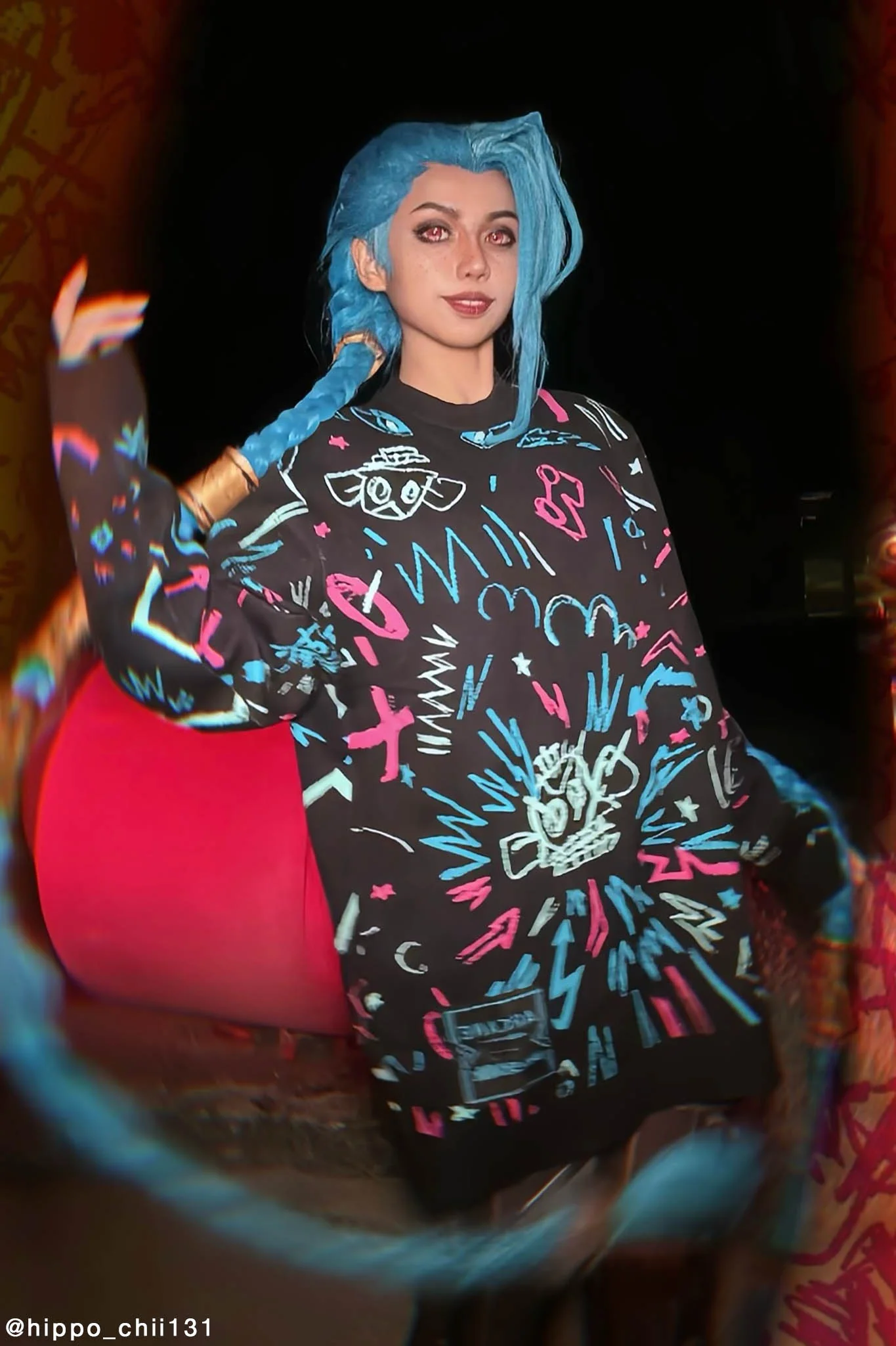Jinx Graffiti Oversized Knit Sweater - Image 4