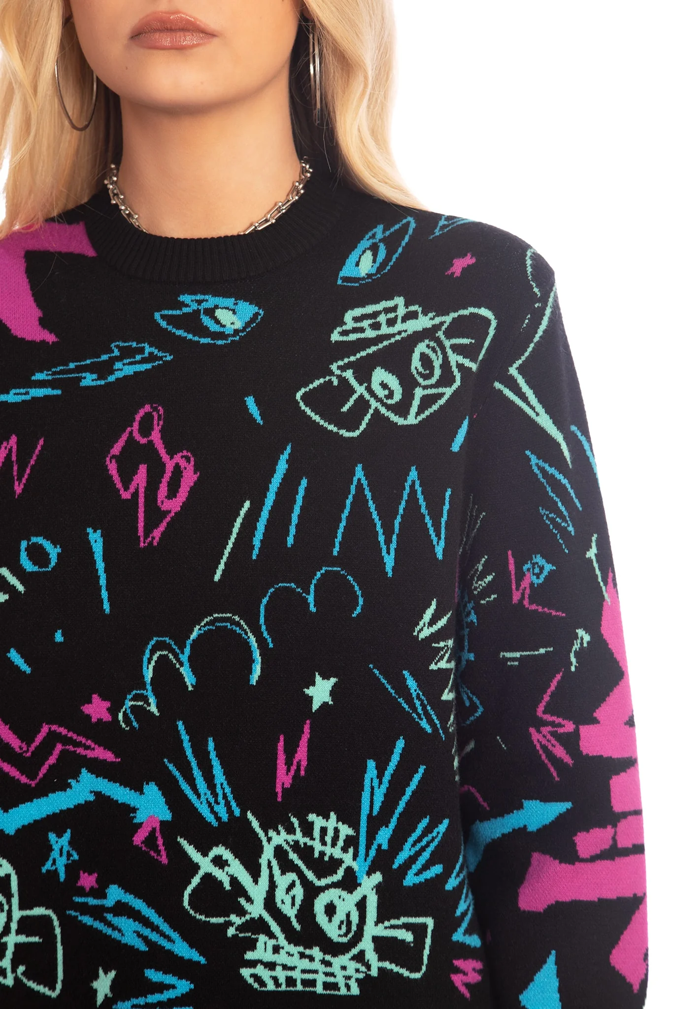 Jinx Graffiti Oversized Knit Sweater - Image 5