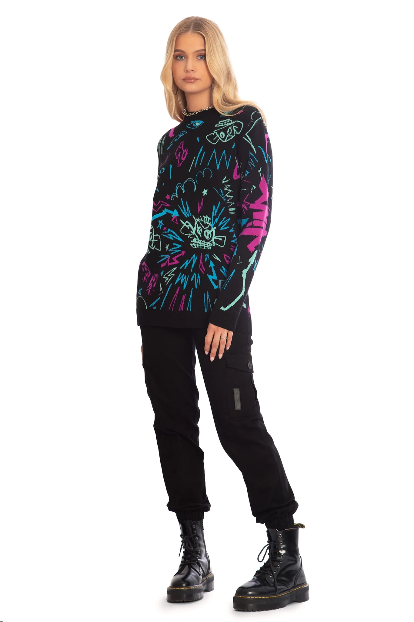 Jinx Graffiti Oversized Knit Sweater - Image 8