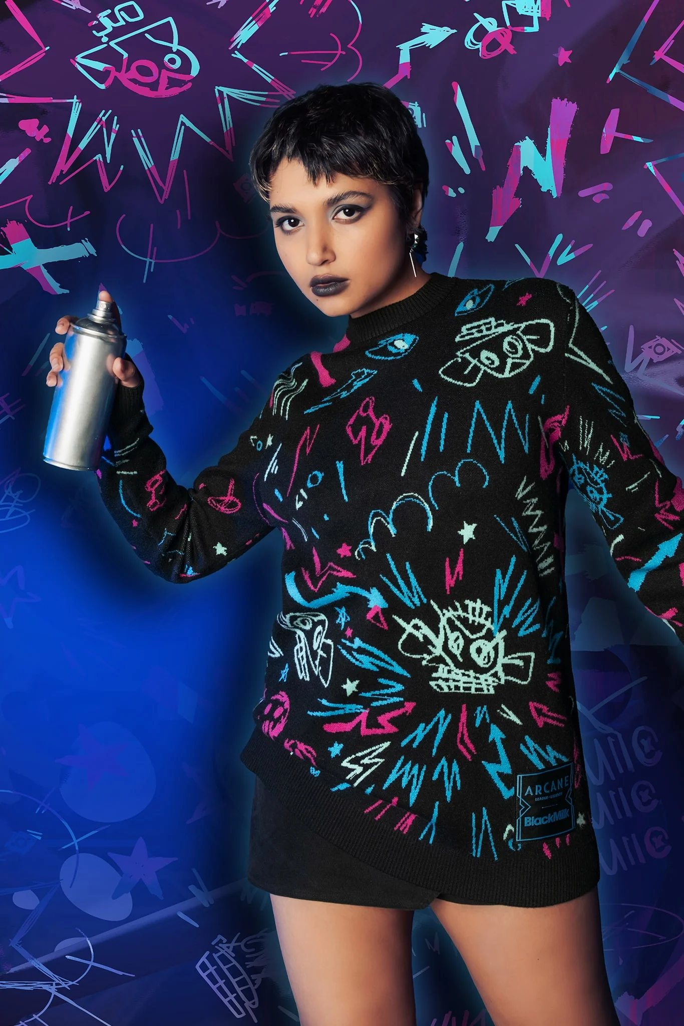Jinx Graffiti Oversized Knit Sweater - Image 9