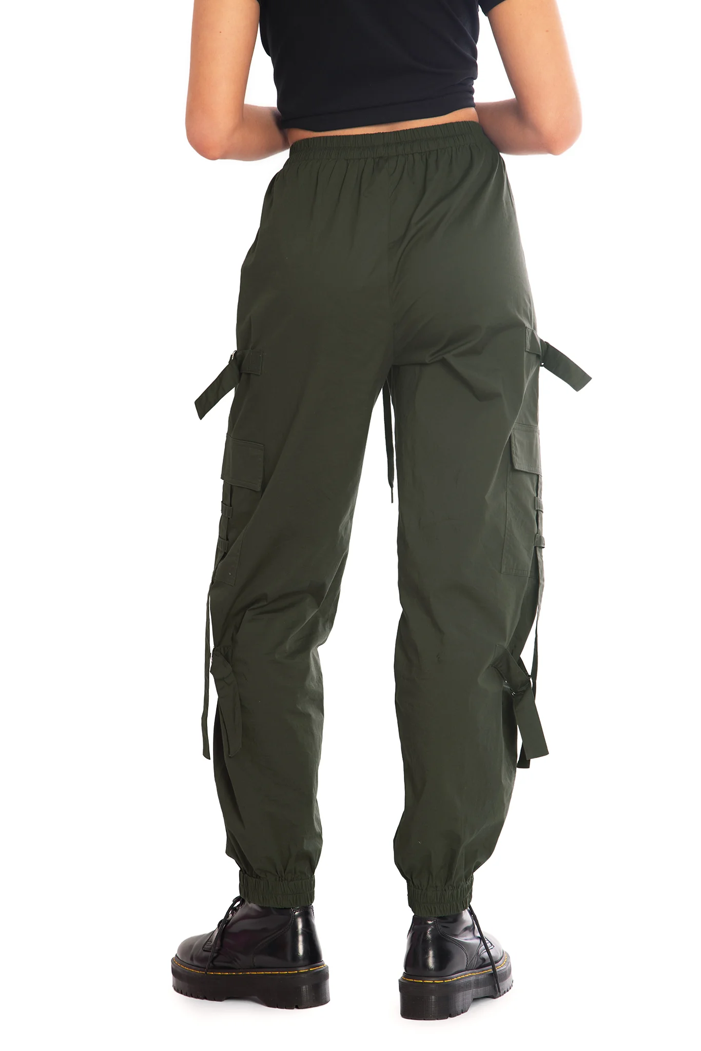 Jungle Green Strappy Comfy Cargo Pants - Image 2
