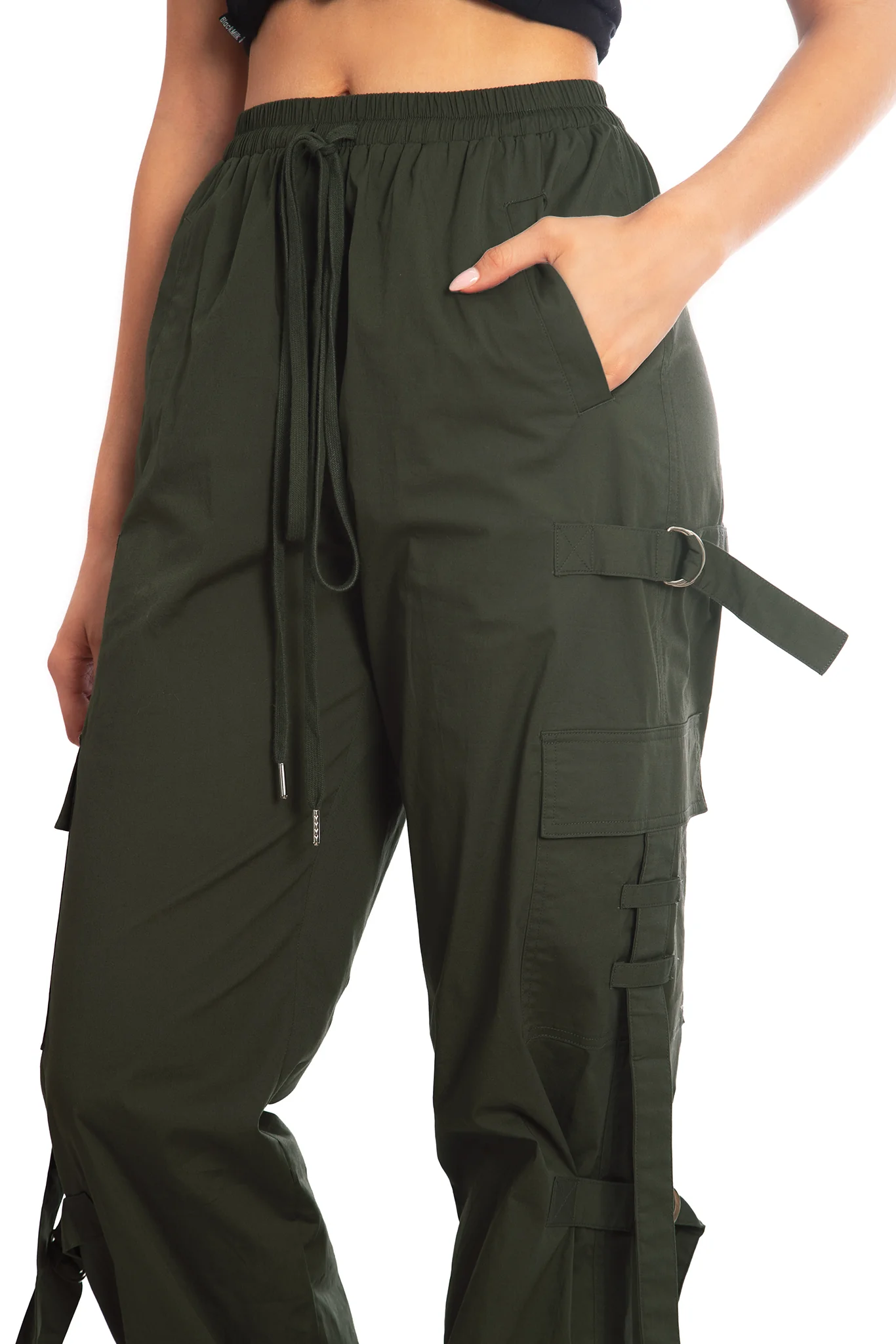 Jungle Green Strappy Comfy Cargo Pants - Image 6