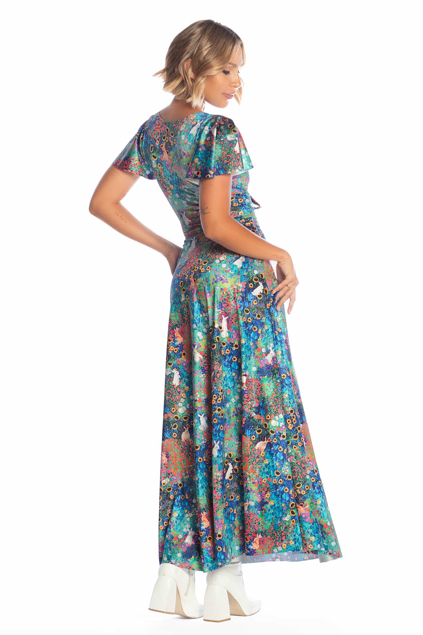 Klimt Collage Bunnies Rio Maxi Dress - Image 2