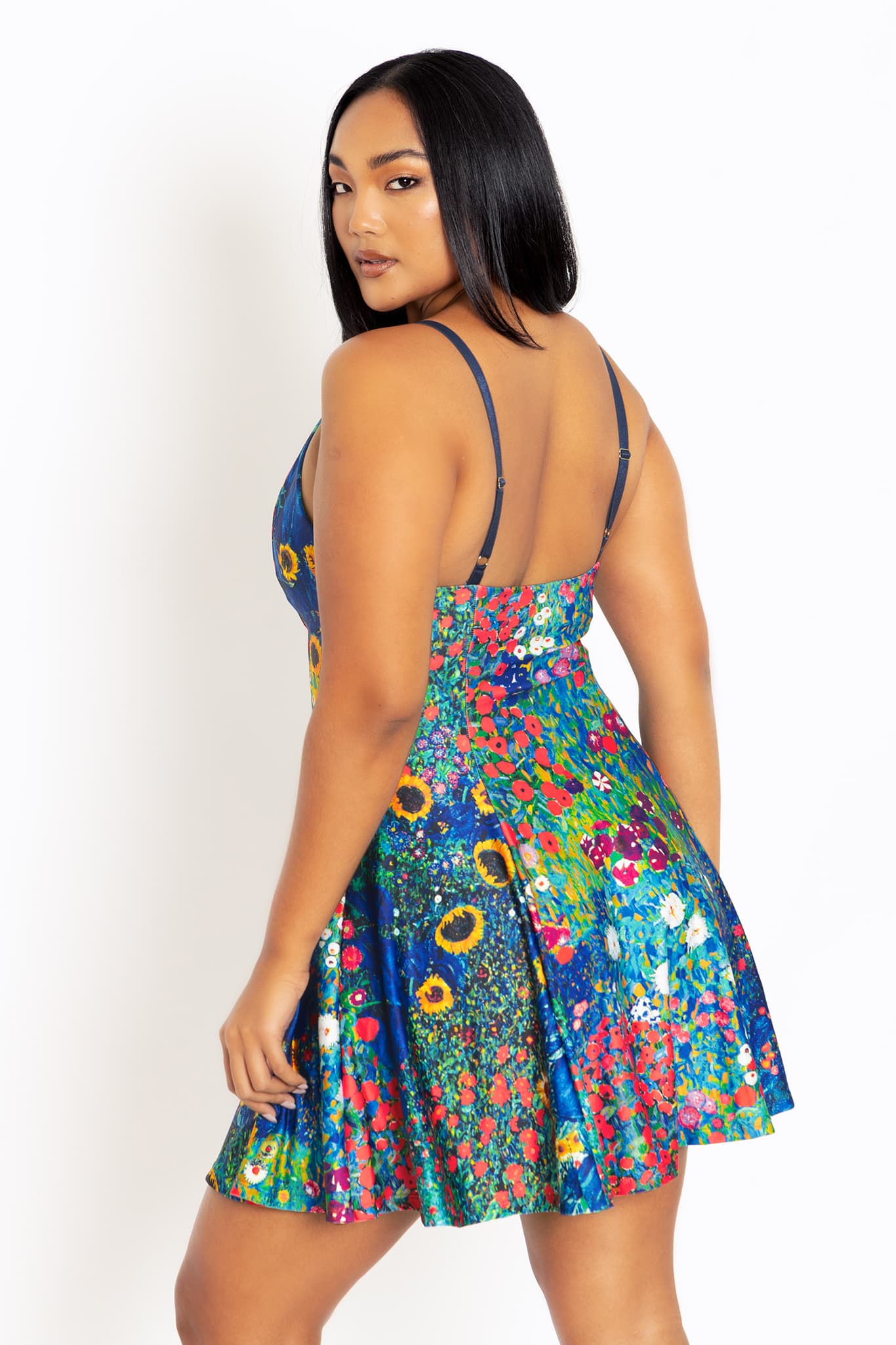 Klimt Collage Mini Strappy Dress - Image 2
