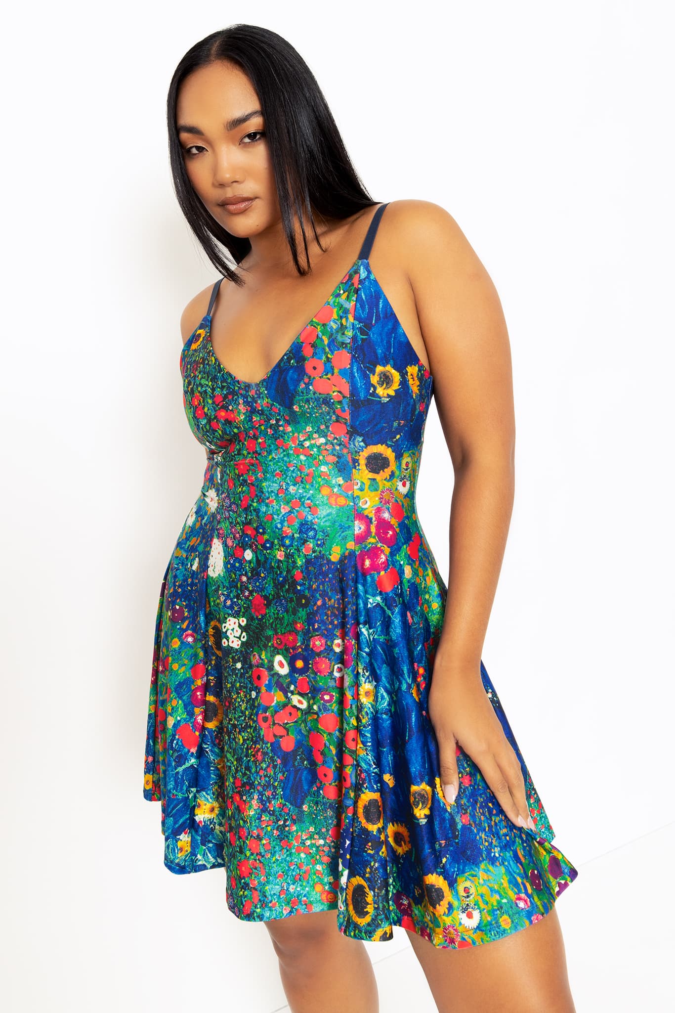 Klimt Collage Mini Strappy Dress - Image 3
