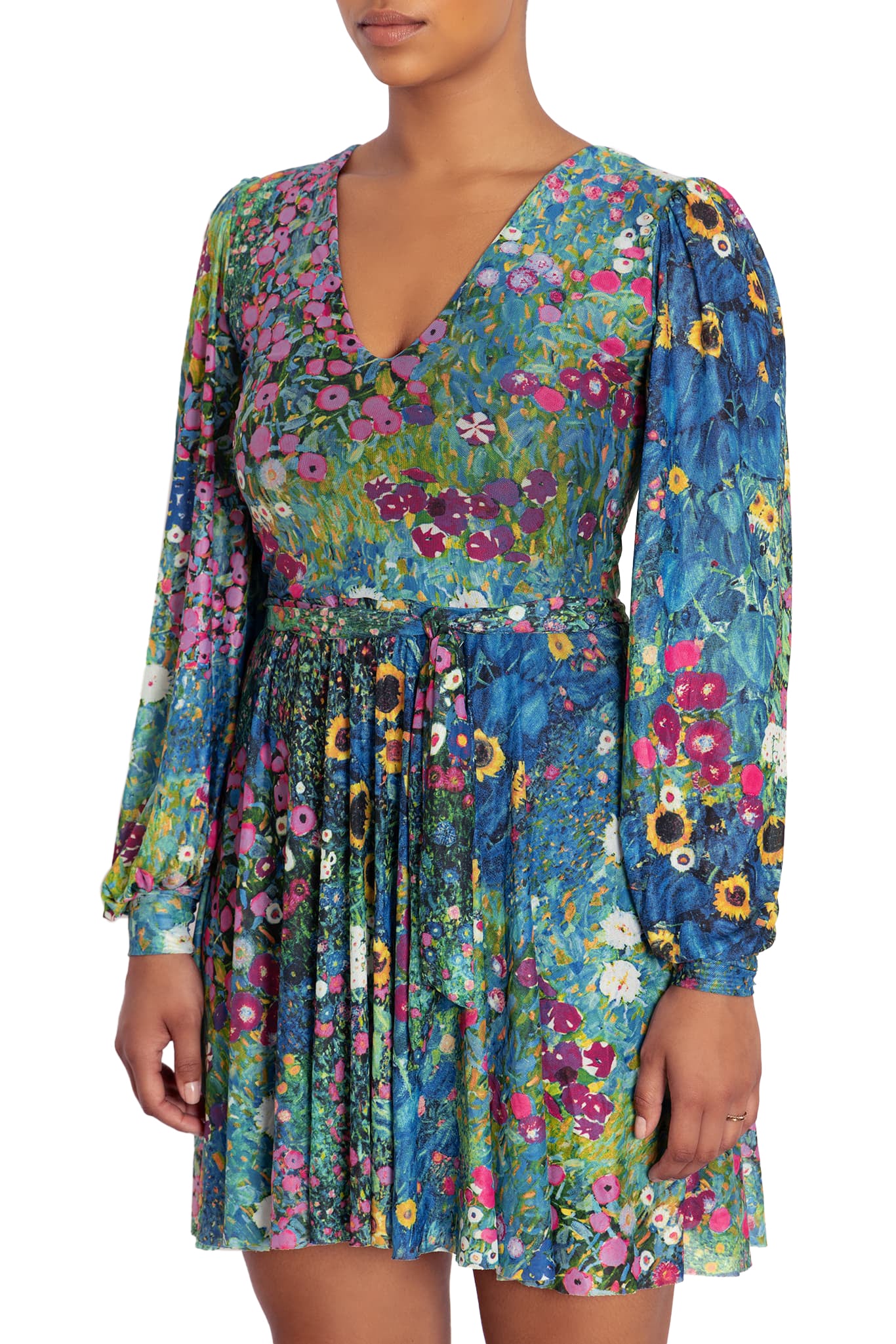 Klimt Collage Pink Sheer Romance Dress - Image 3