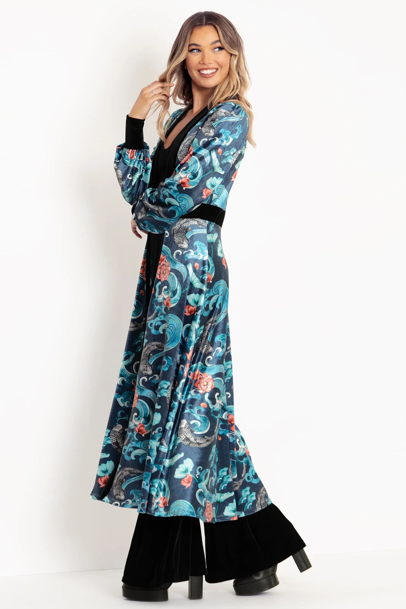 Koi Waters Velvet Maxi Jacket - Image 5