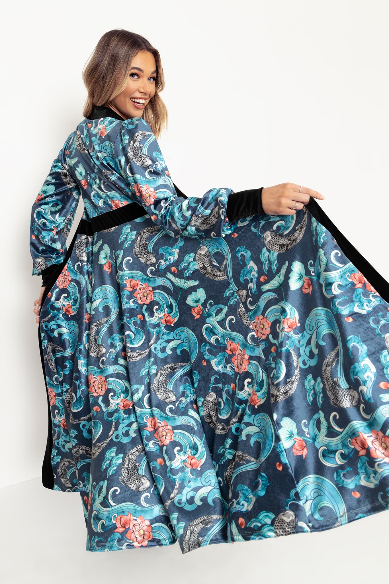 Koi Waters Velvet Maxi Jacket - Image 6