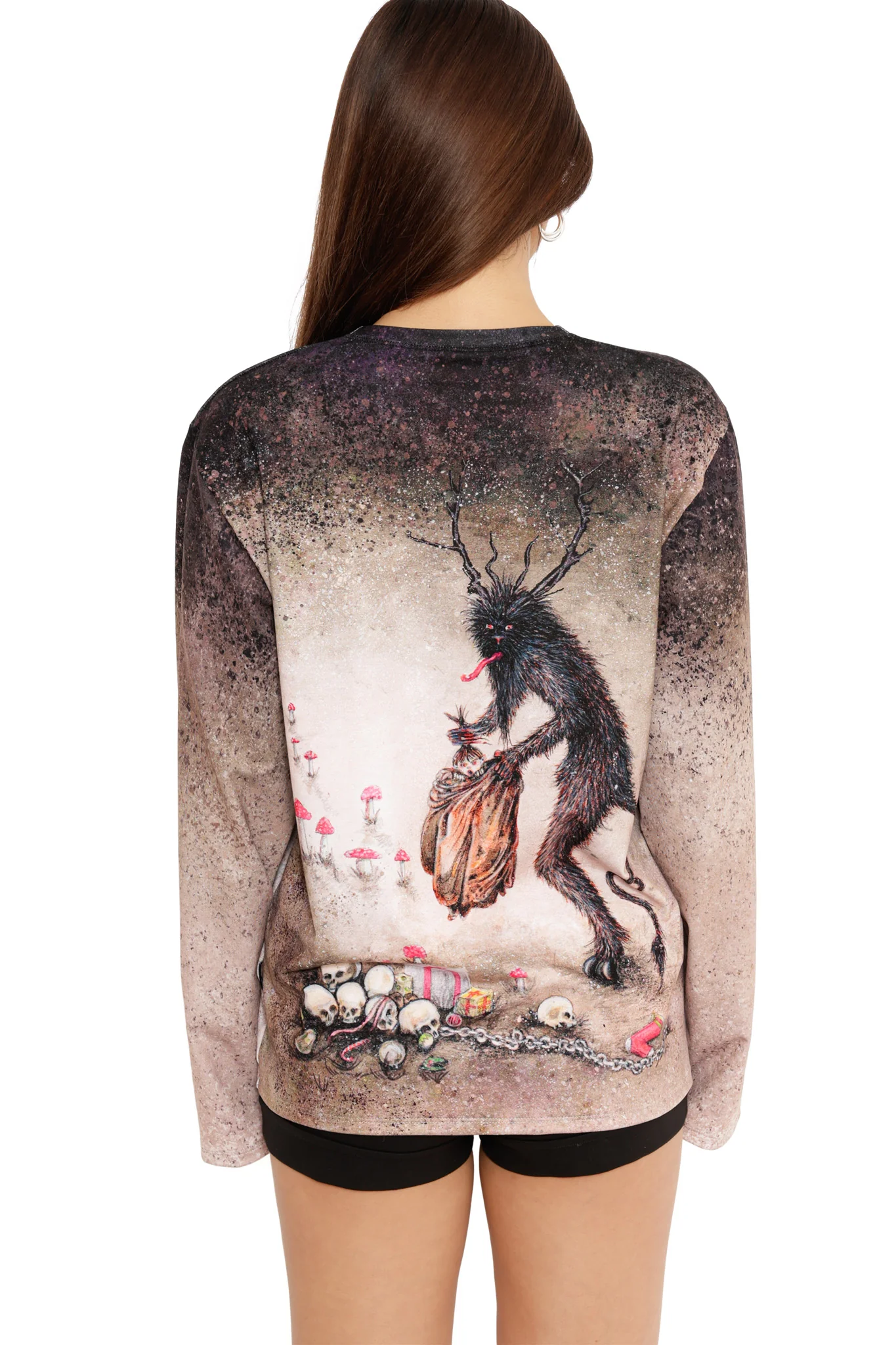 Krampus Long Sleeve Oversized Boyfriend Tee - Image 2