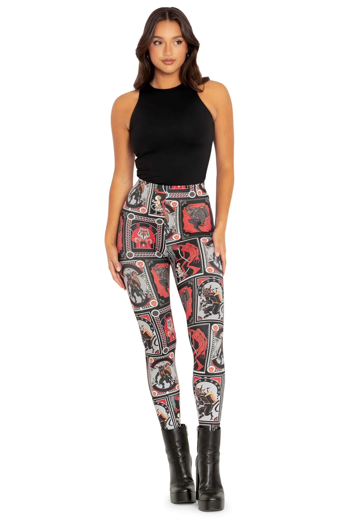 Krampus Posters High Waisted Matte Finish Leggings