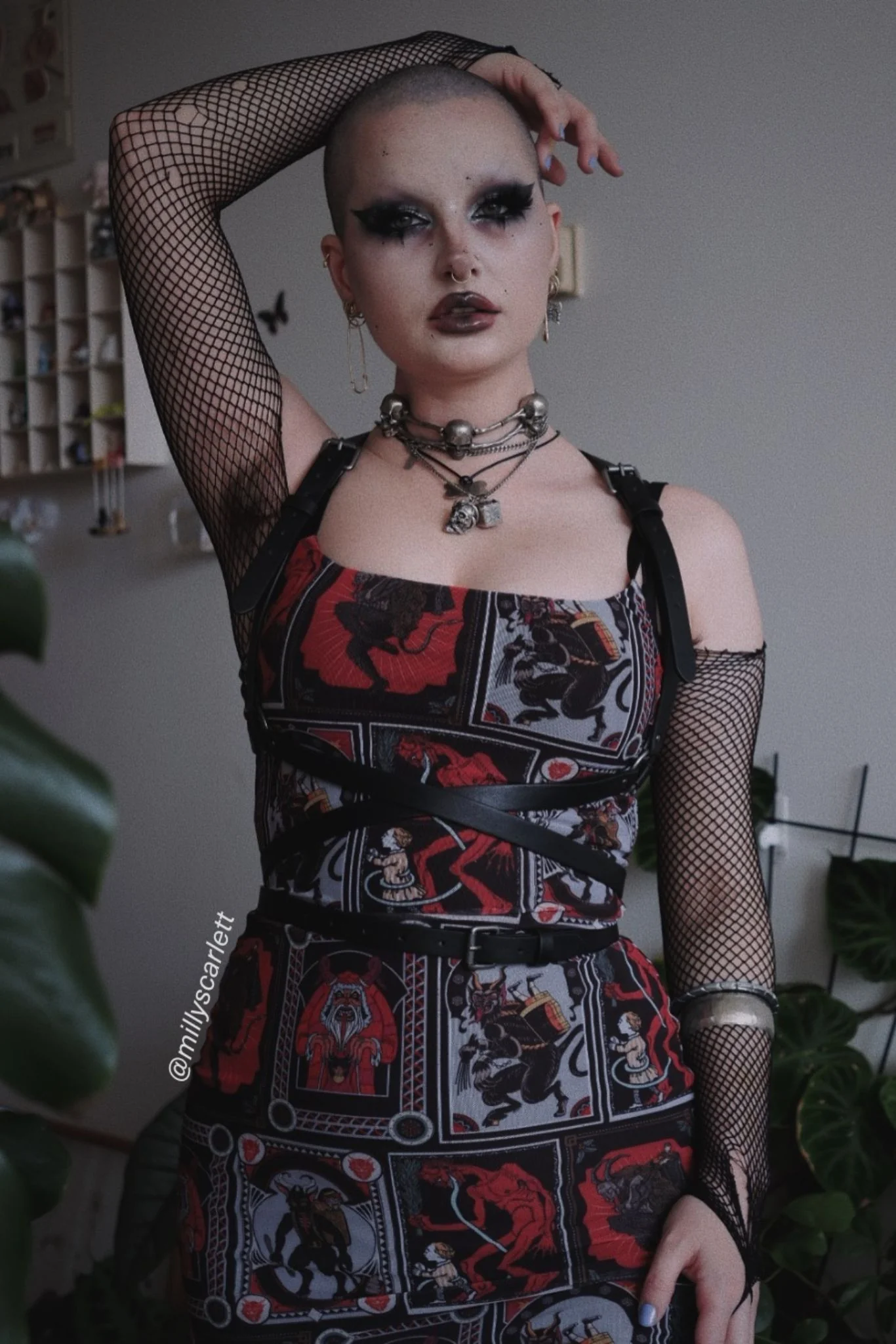 Krampus Posters Sheer Bodycon Slip Dress - Image 4