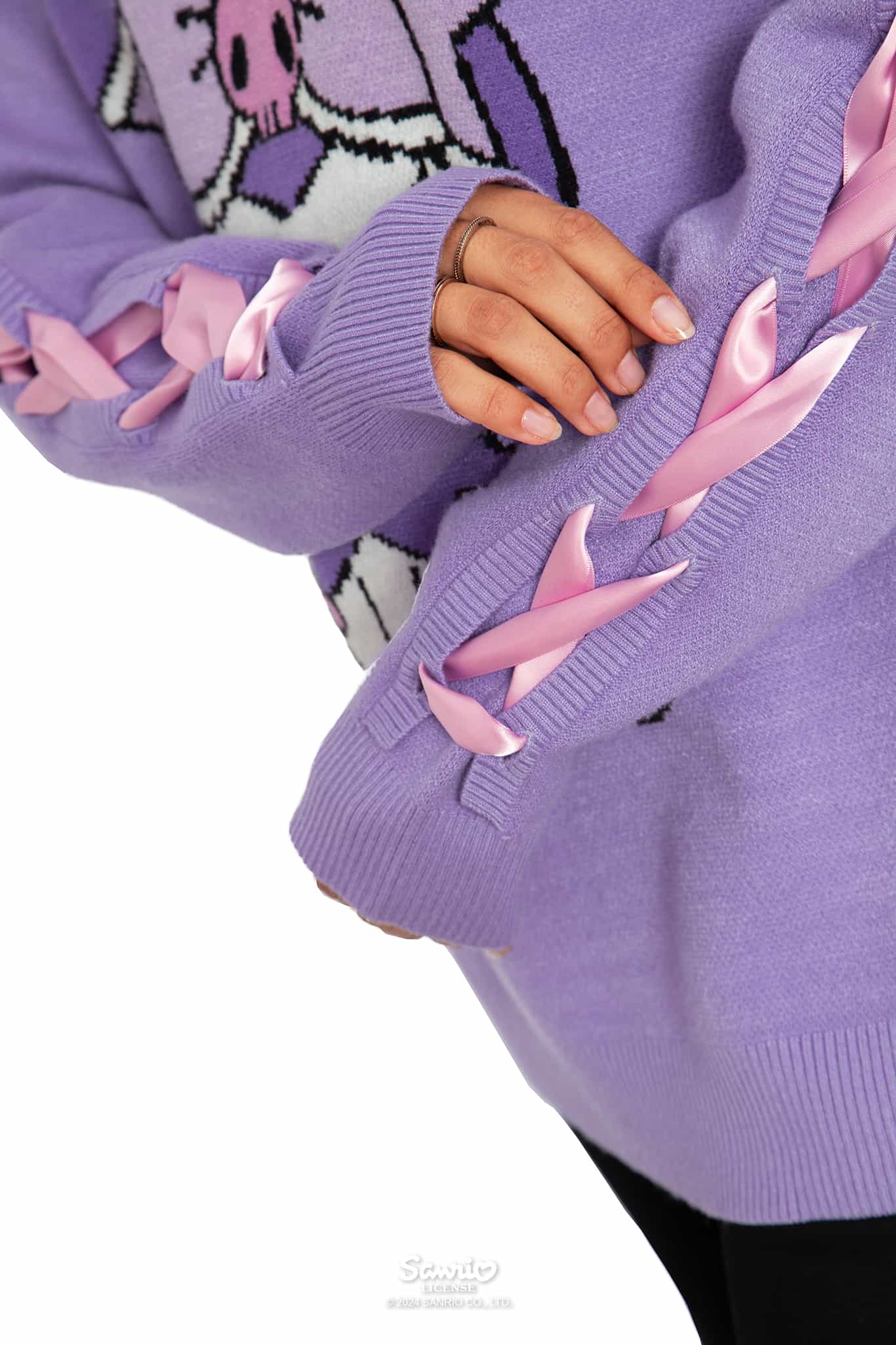 Kuromi Oversized Knit Bow Sweater - Image 6