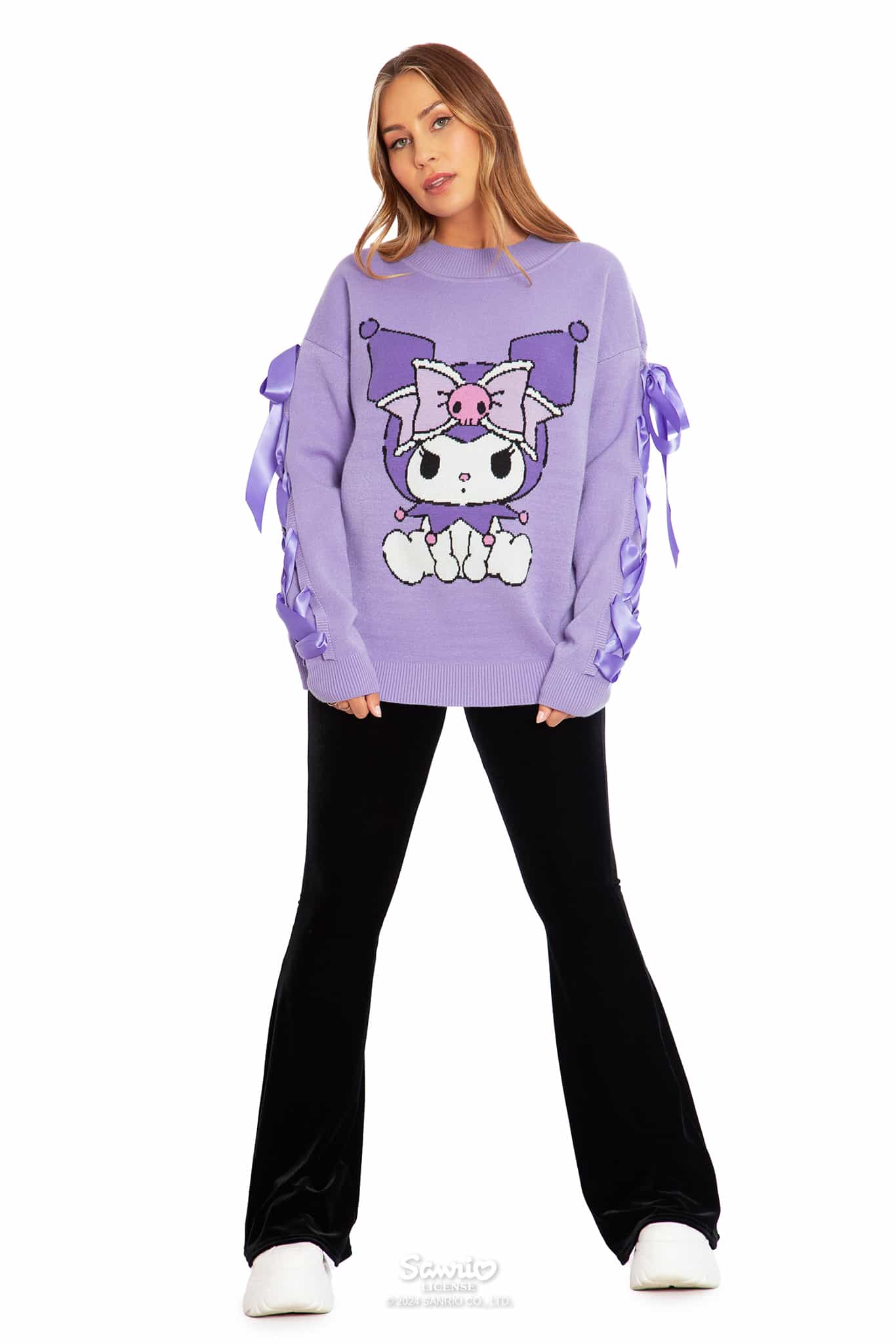 Kuromi Oversized Knit Bow Sweater - Image 8