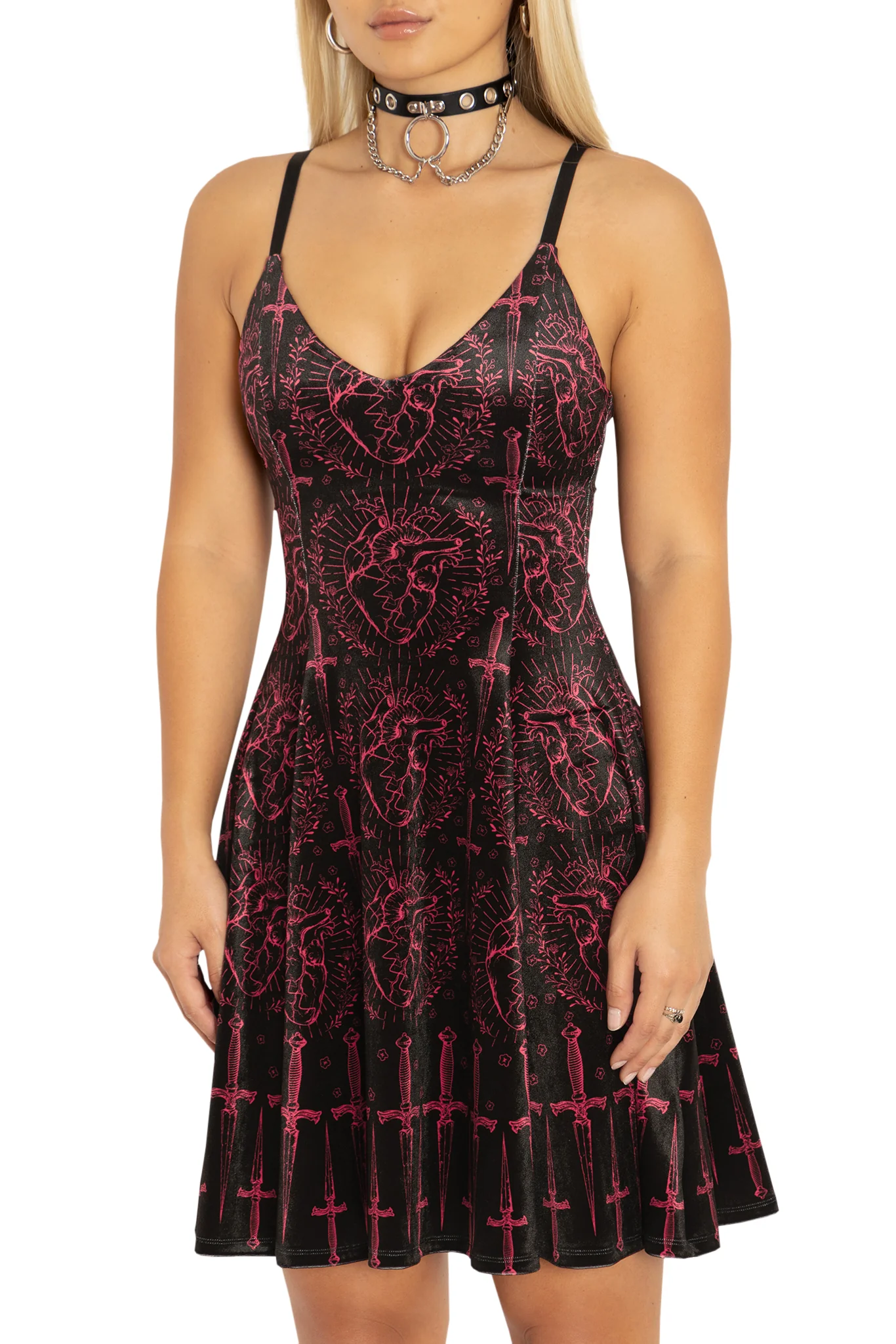 Like A Dagger To My Heart Velvet Longline Strappy Dress - Image 3