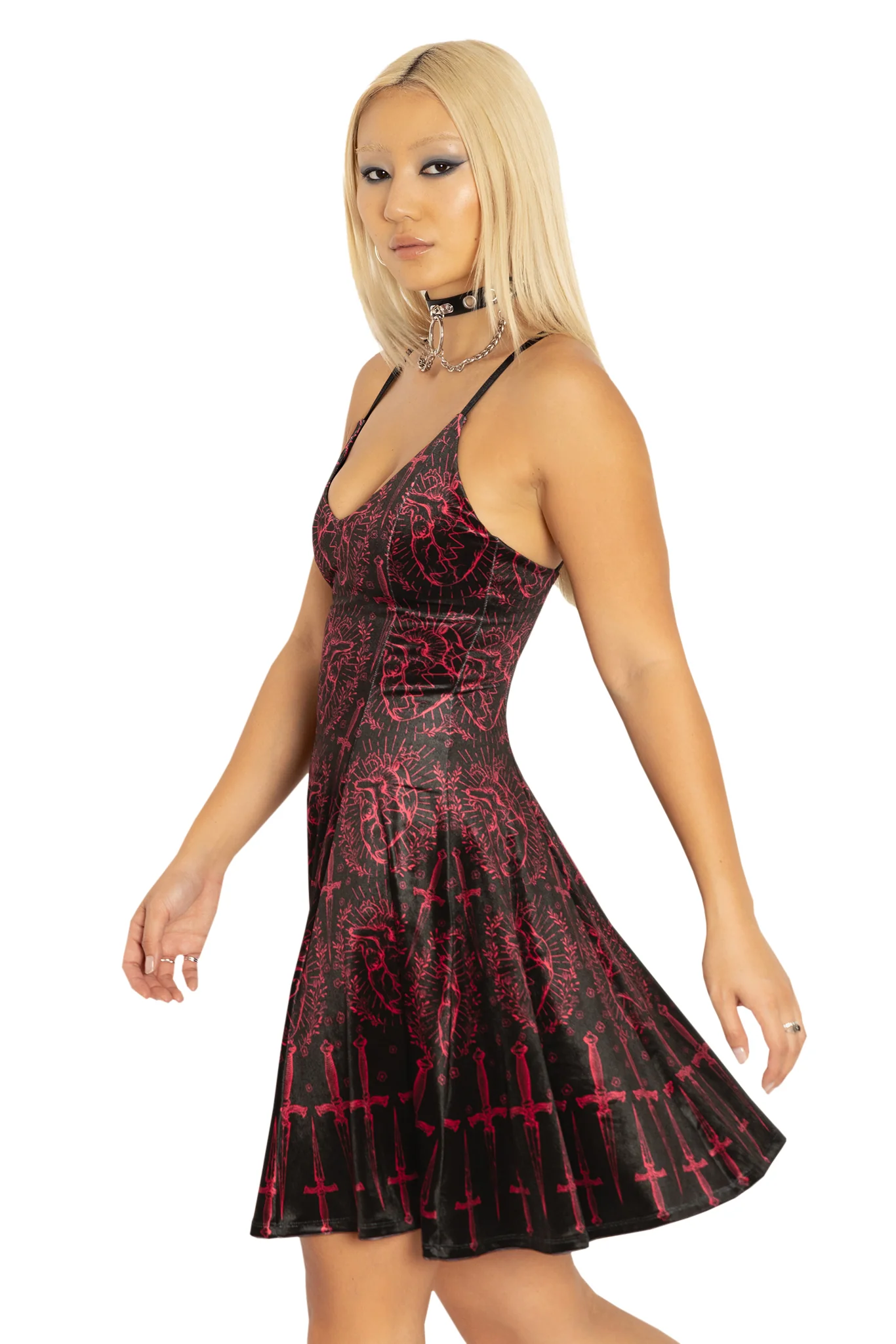 Like A Dagger To My Heart Velvet Longline Strappy Dress - Image 5