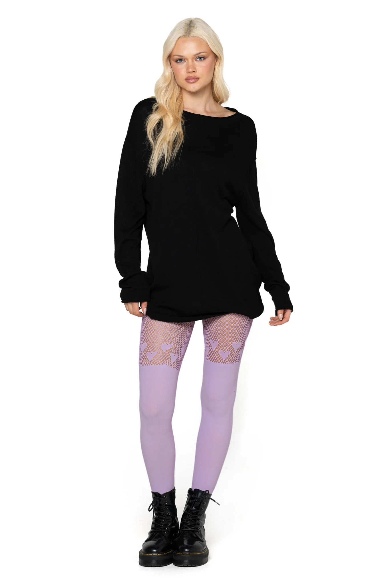 Lilac Hearts Suspender Hosiery - Image 6