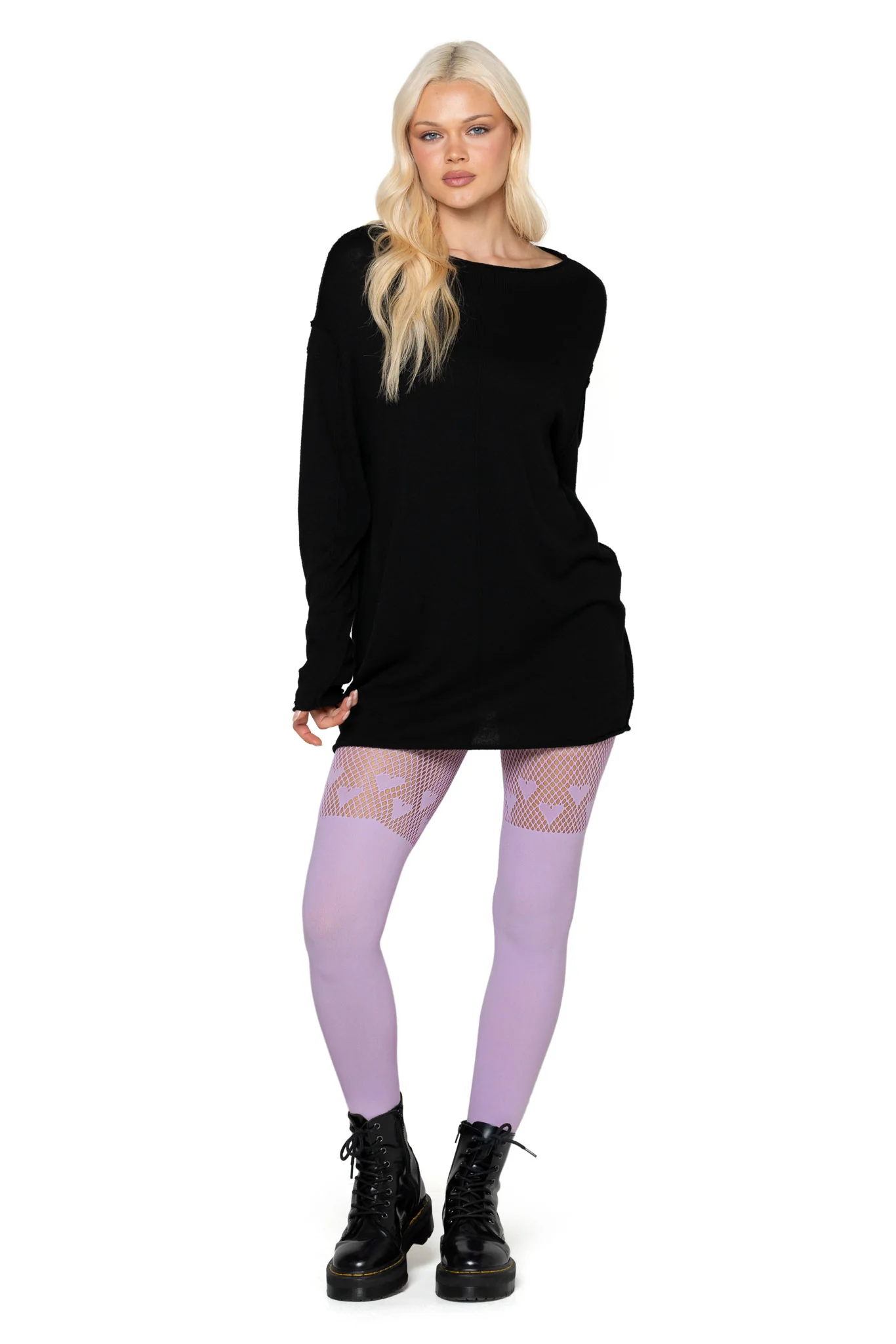 Lilac Hearts Suspender Hosiery - Image 7