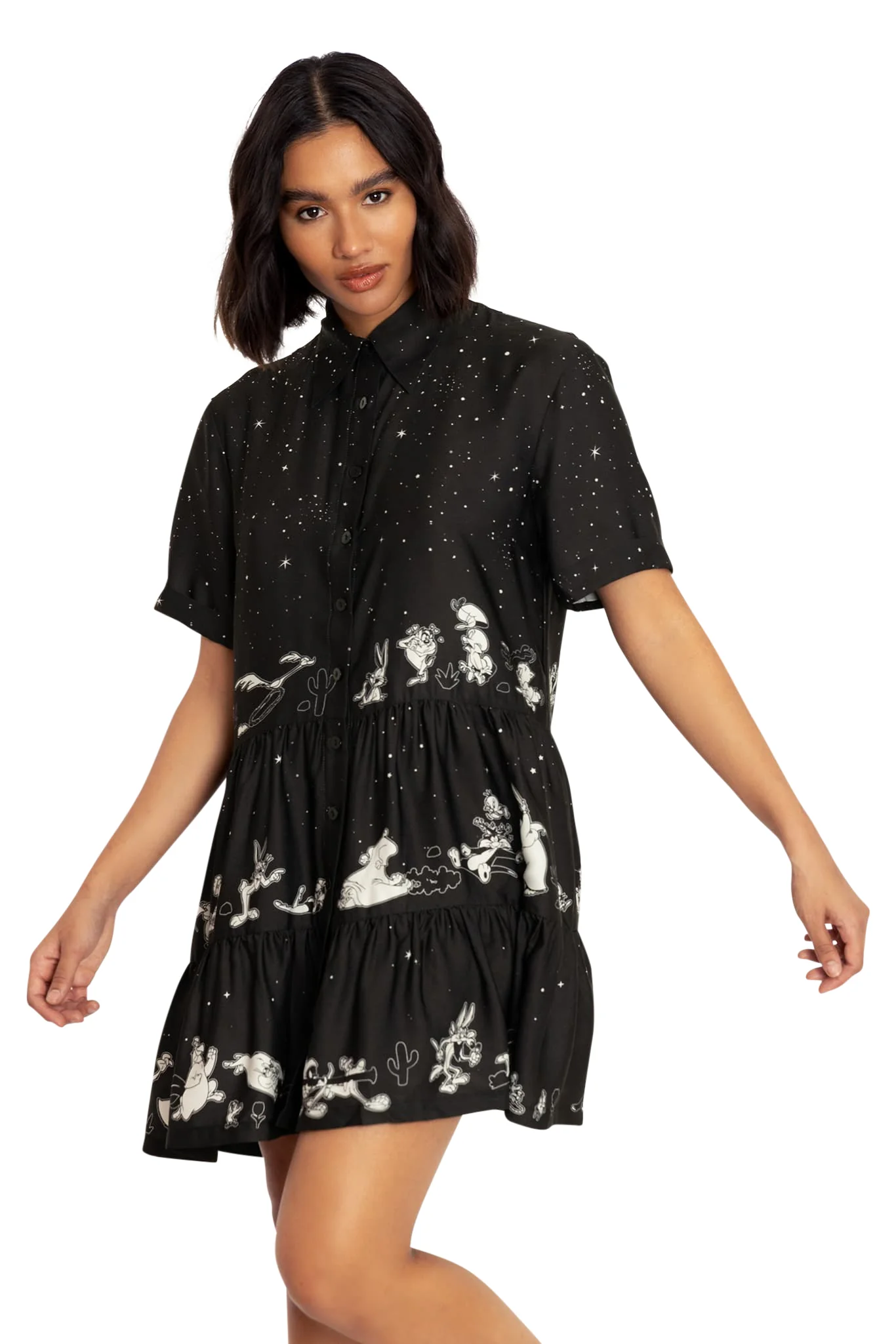 Looney Tunes Chase Tiered Shirt Dress - Image 5