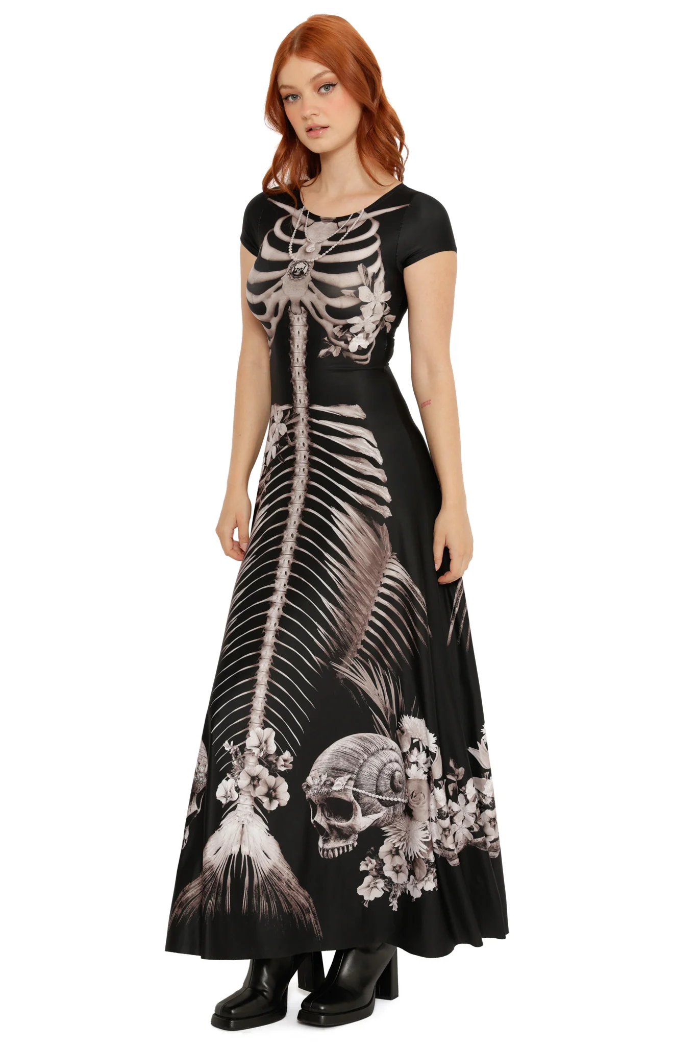 Magic Death Mermaid Princess Cap Sleeve Maxi Dress - Image 4