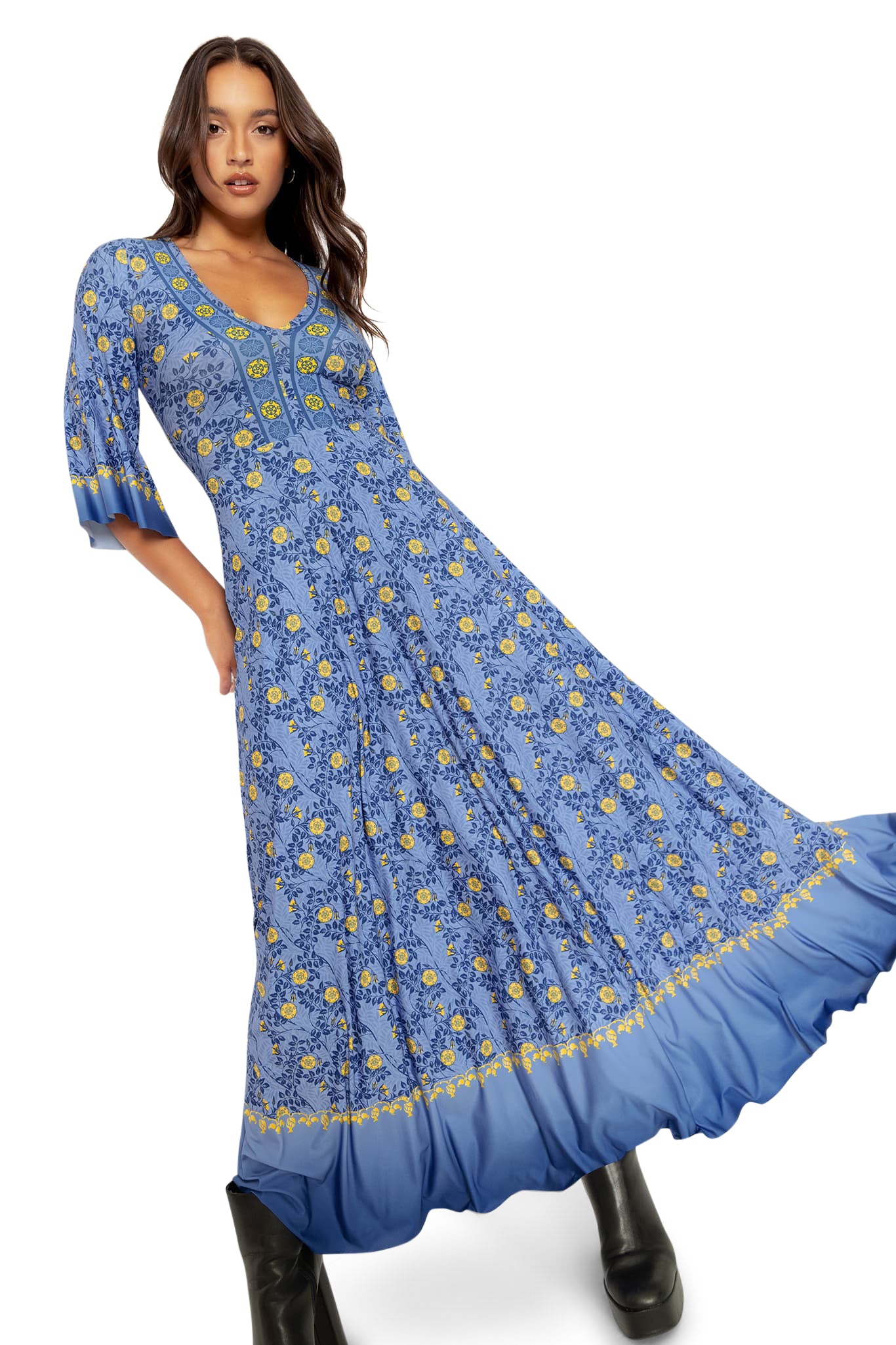 Margaery Tyrell Wide Sleeve Maxi Dress - Image 8