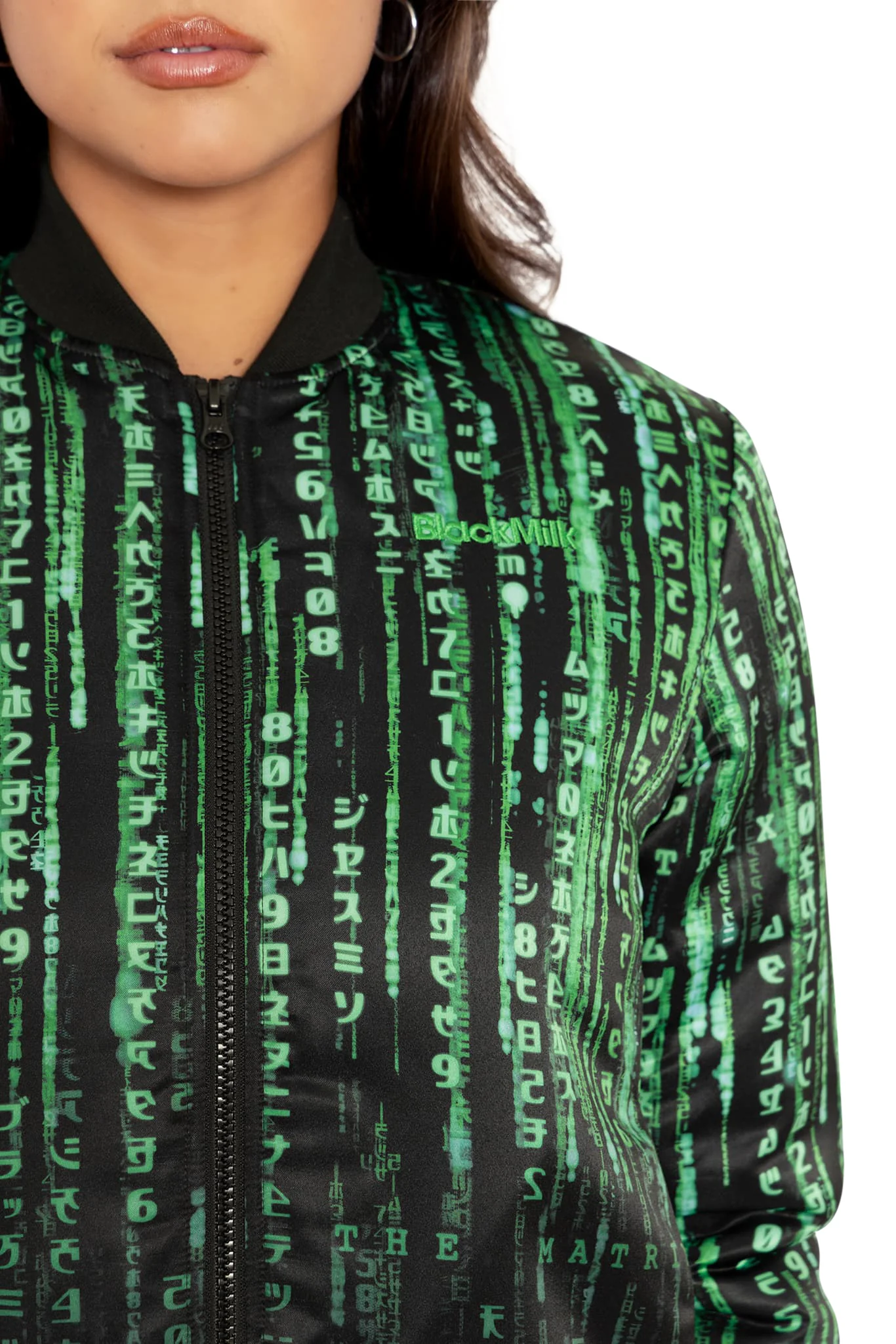 Matrix Code Shiny Bomber Jacket - Image 6