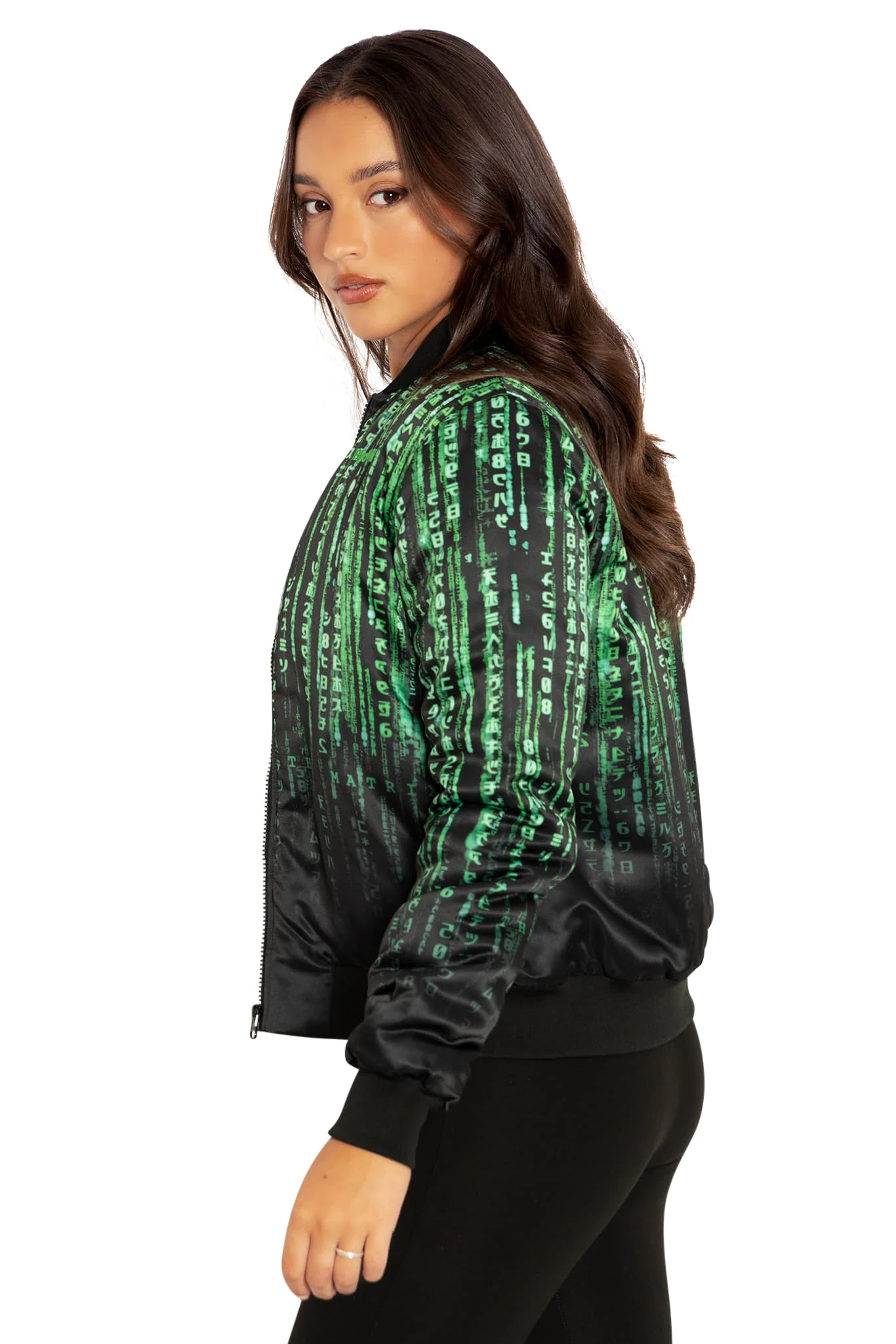 Matrix Code Shiny Bomber Jacket - Image 7