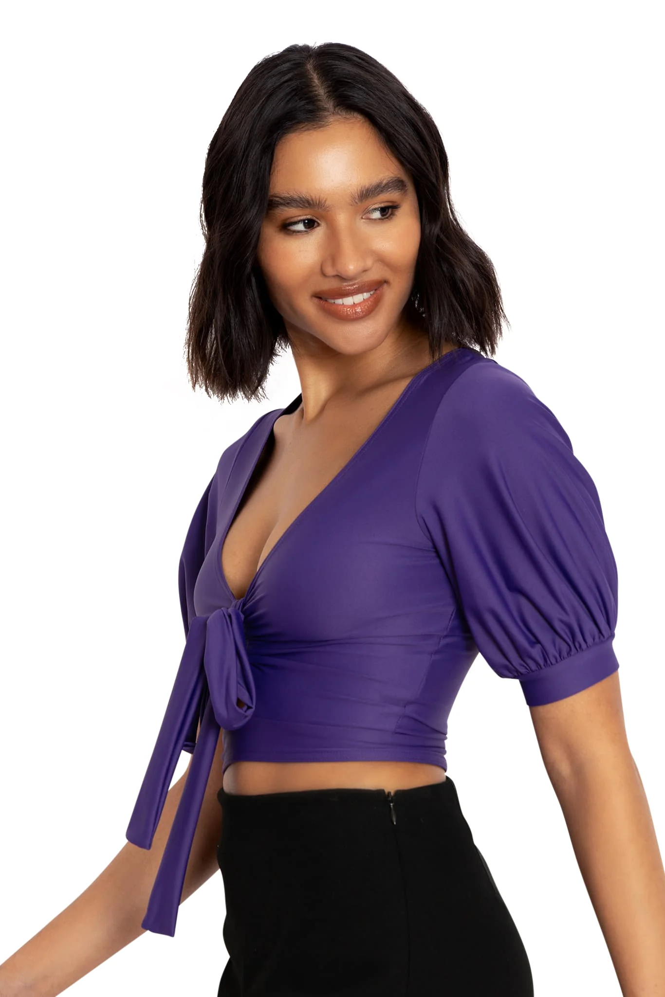 Matte Violet Puff Sleeve Rio Top - Image 4