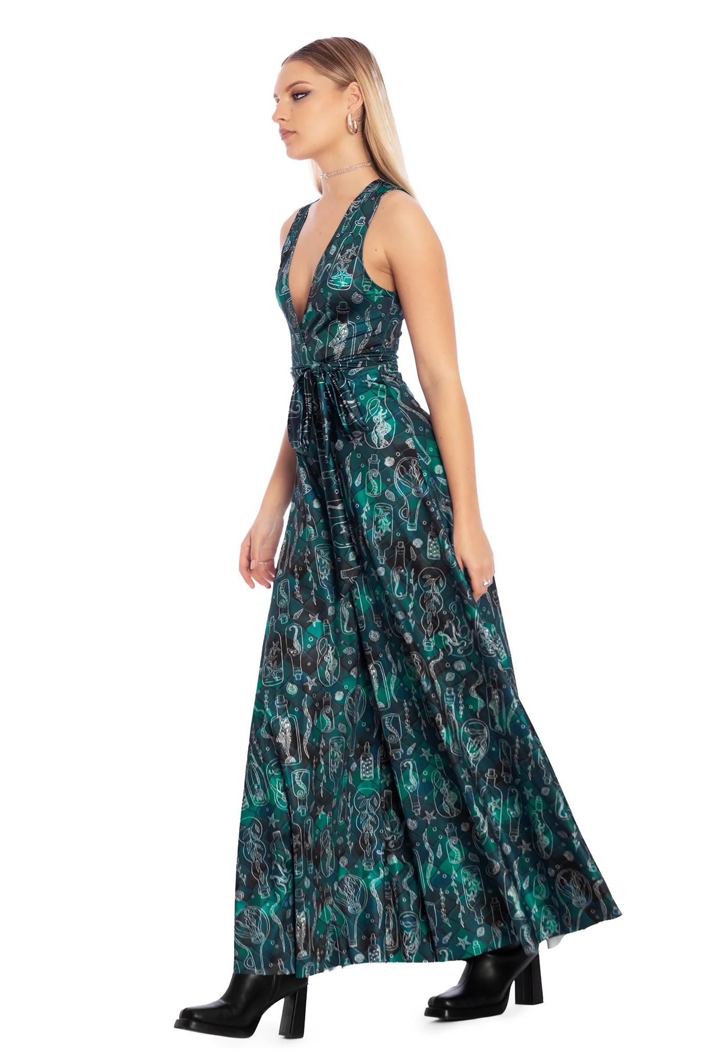 Mermaid's Grotto Plunge Wide Leg Jumpsuit - Image 5