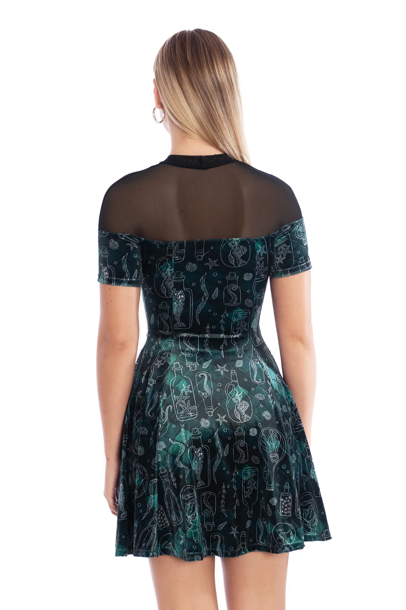 Mermaid's Grotto Sheer Splice Evil Tee Dress - Image 2