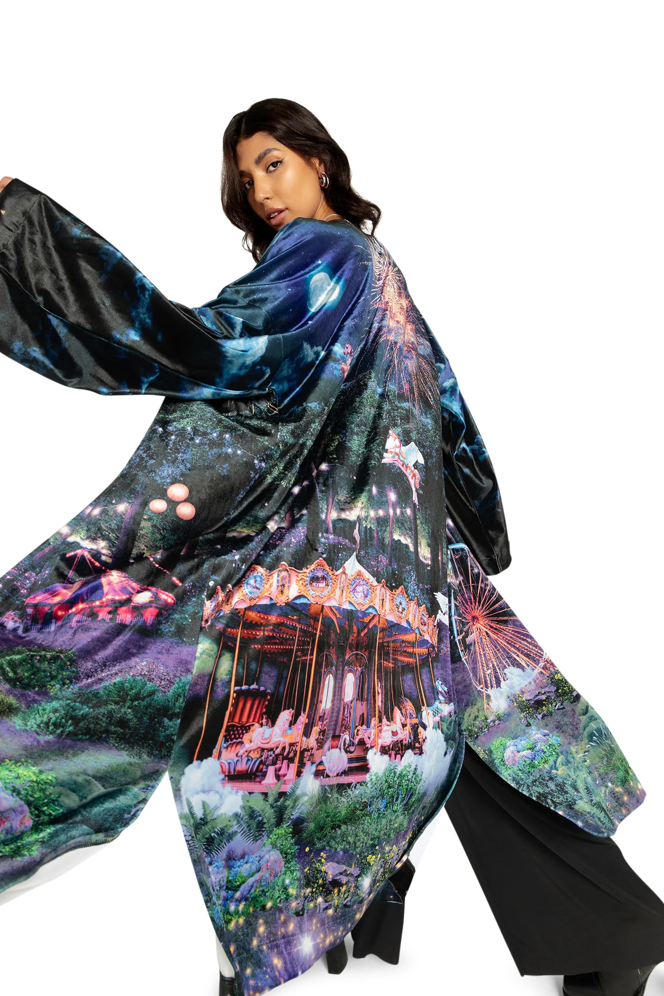Merry-Go-Gallop Velvet Split Kimono - Image 8