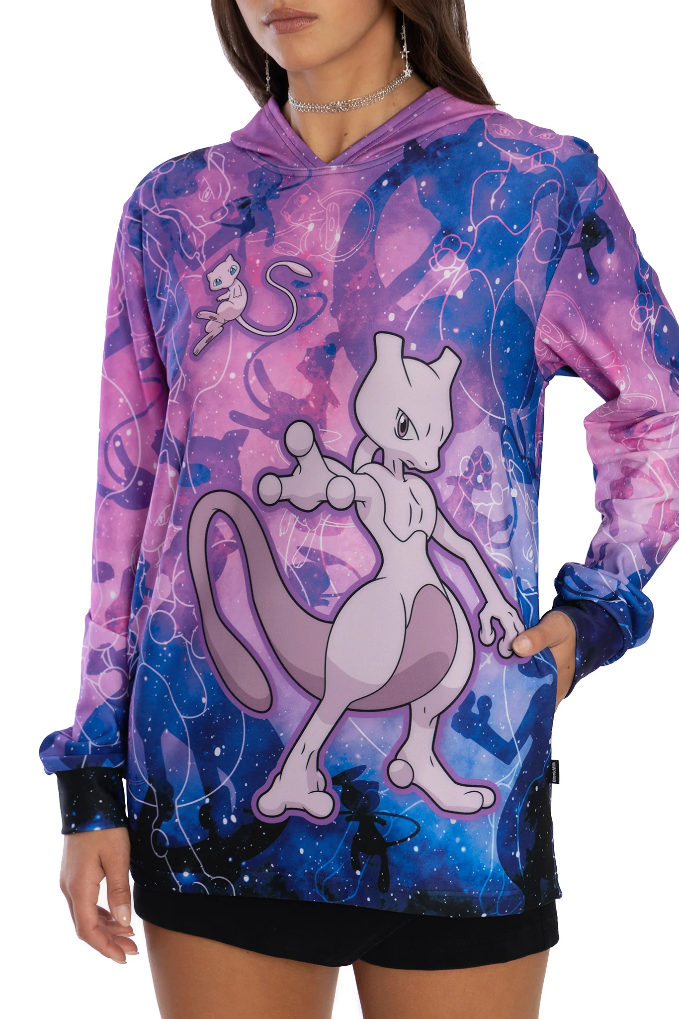 Mew And Mewtwo Hoodie Sweater - Image 3