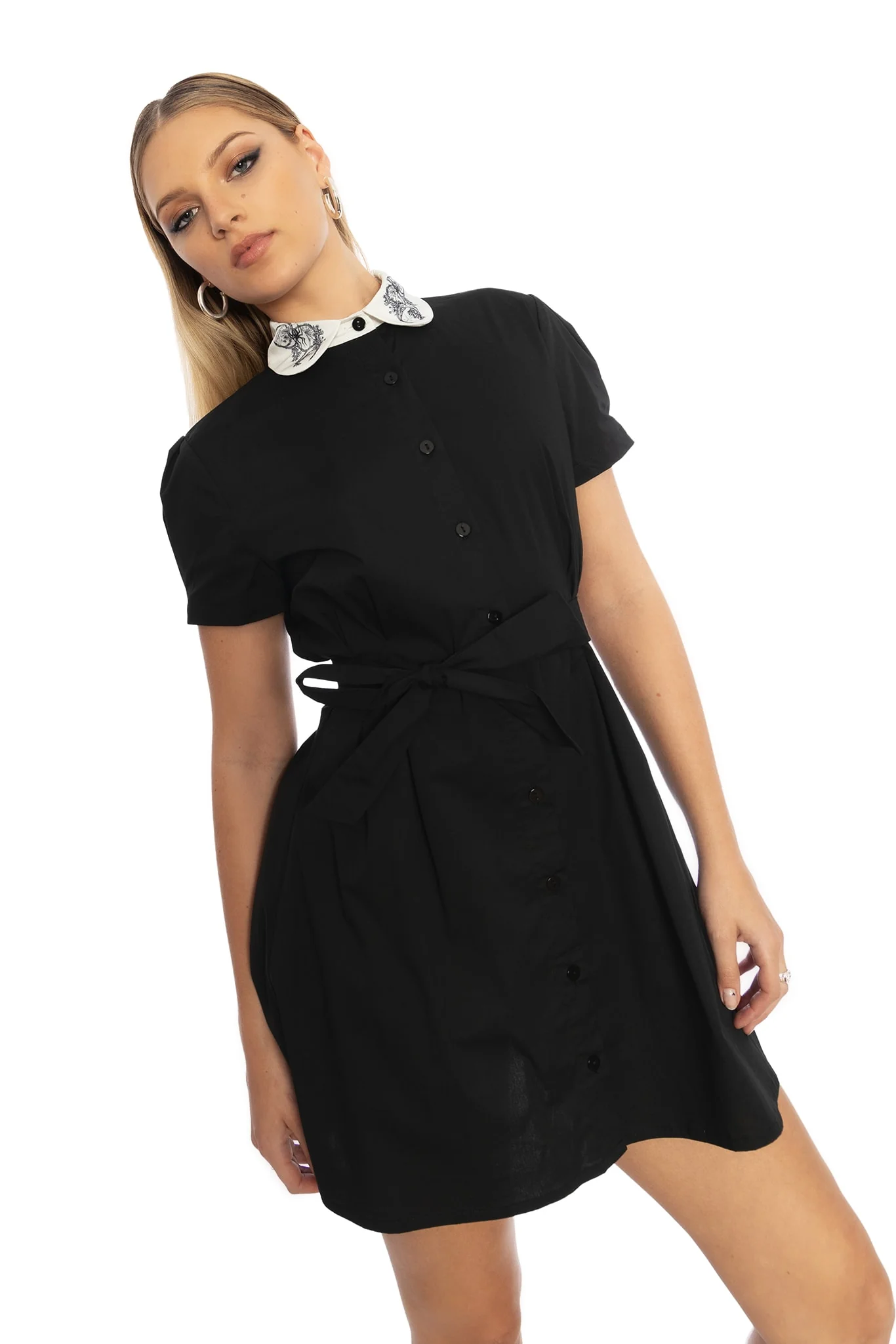 Moon Magic Collared Button Up Dress - Image 8