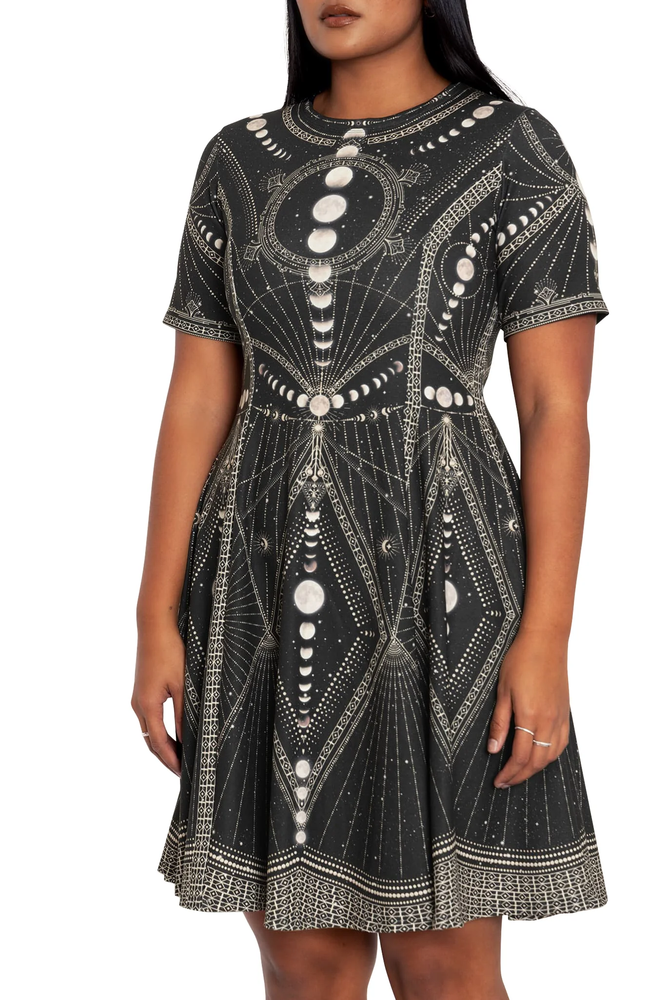 Moon Phases Longline Evil Tee Dress - Image 3