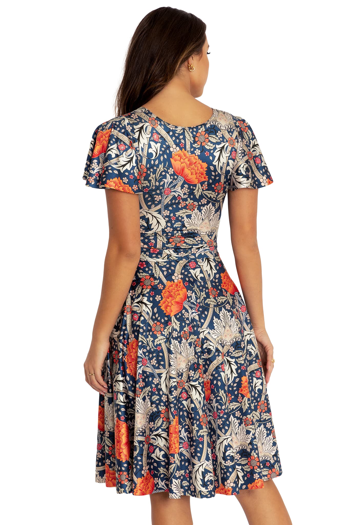 Morris Blue And Orange Rio Midi Dress - Image 2