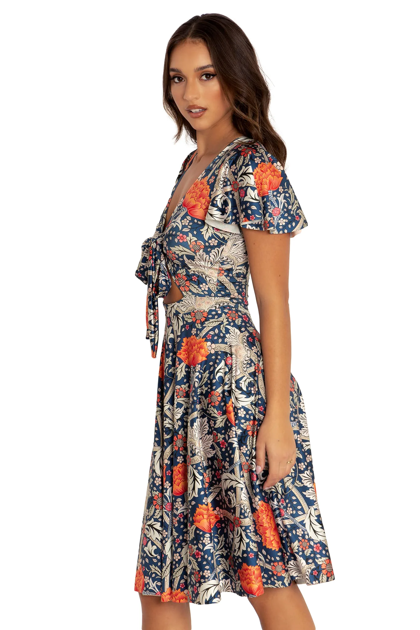 Morris Blue And Orange Rio Midi Dress - Image 6
