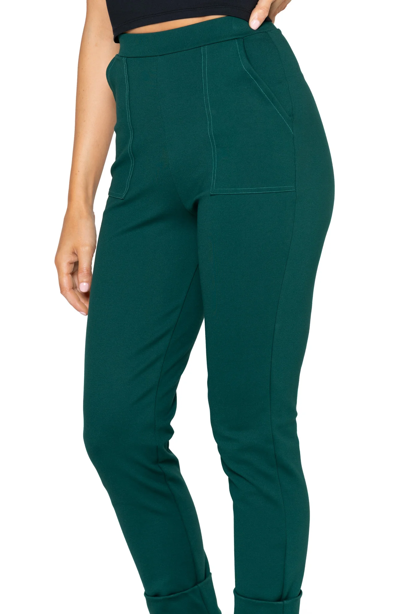 Moss Push It Ponte High Waisted Cuffed Pants - Image 4