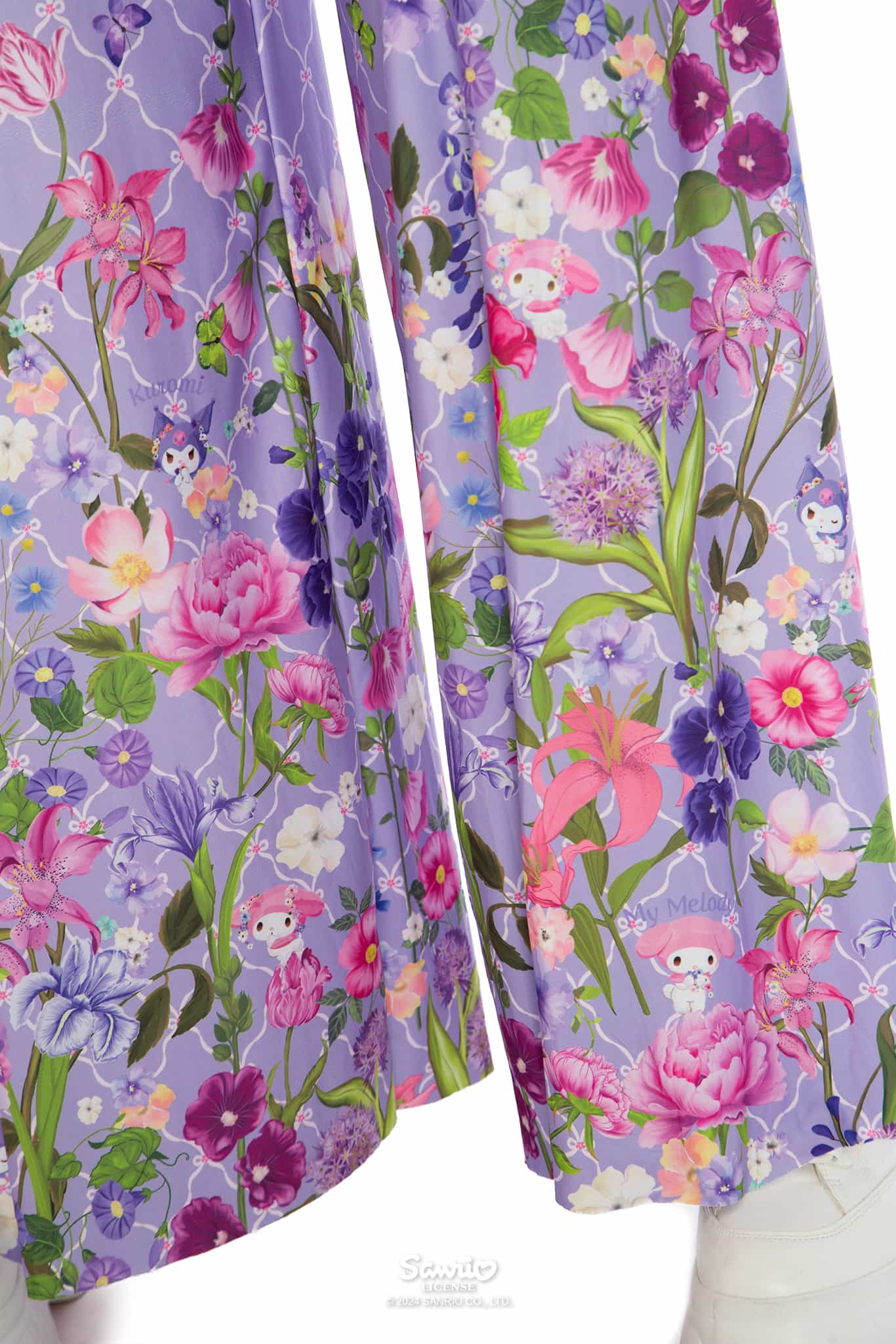 My Melody And Kuromi Floral Purple Palazzo Pants - Image 6