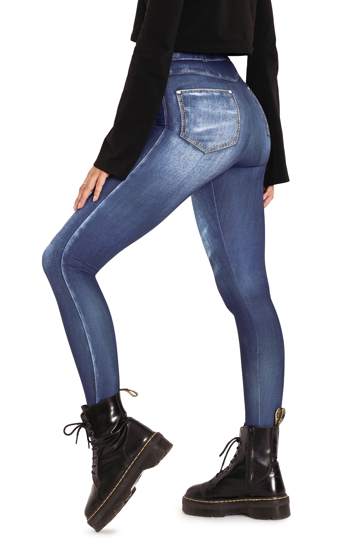 Not Actually Denim High Waisted Matte Finish Leggings - Image 2