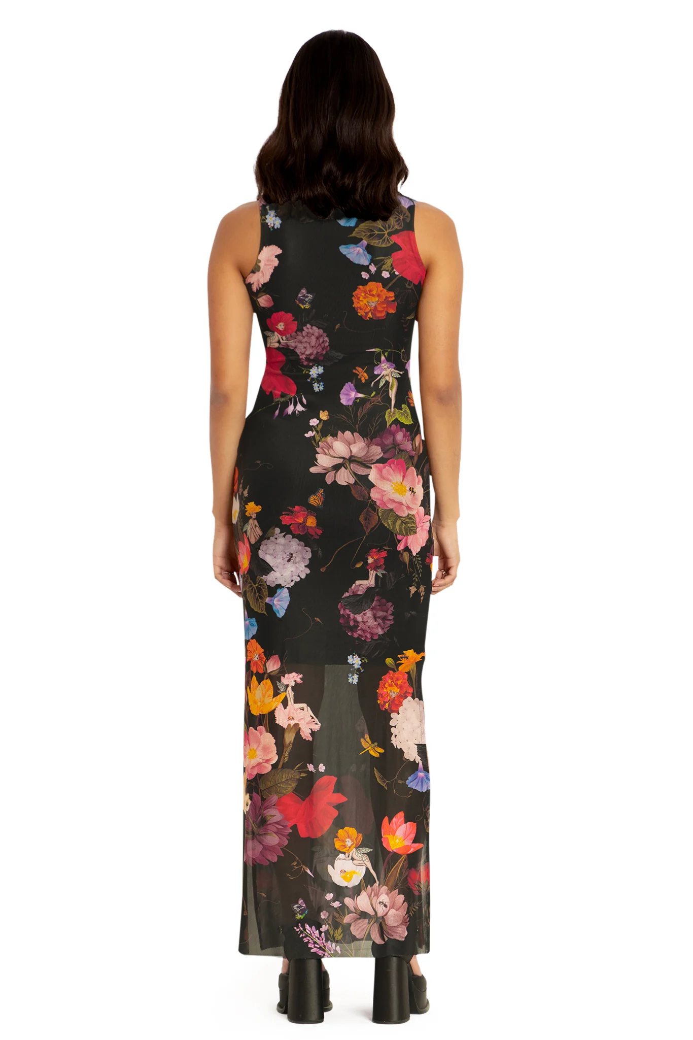 Nymph Garden Sheer Column Maxi Dress - Image 2