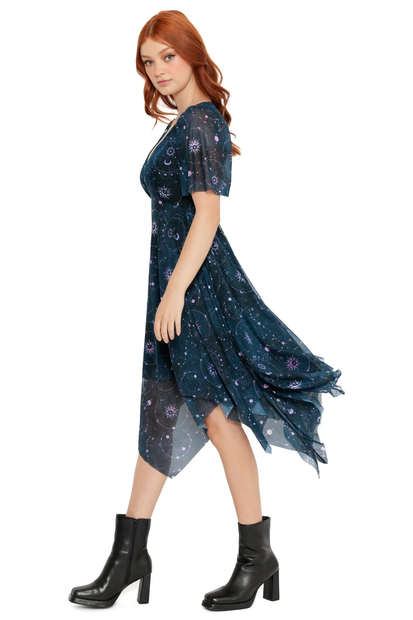 Obsidian Handkerchief Short Sleeve Dress - Image 4
