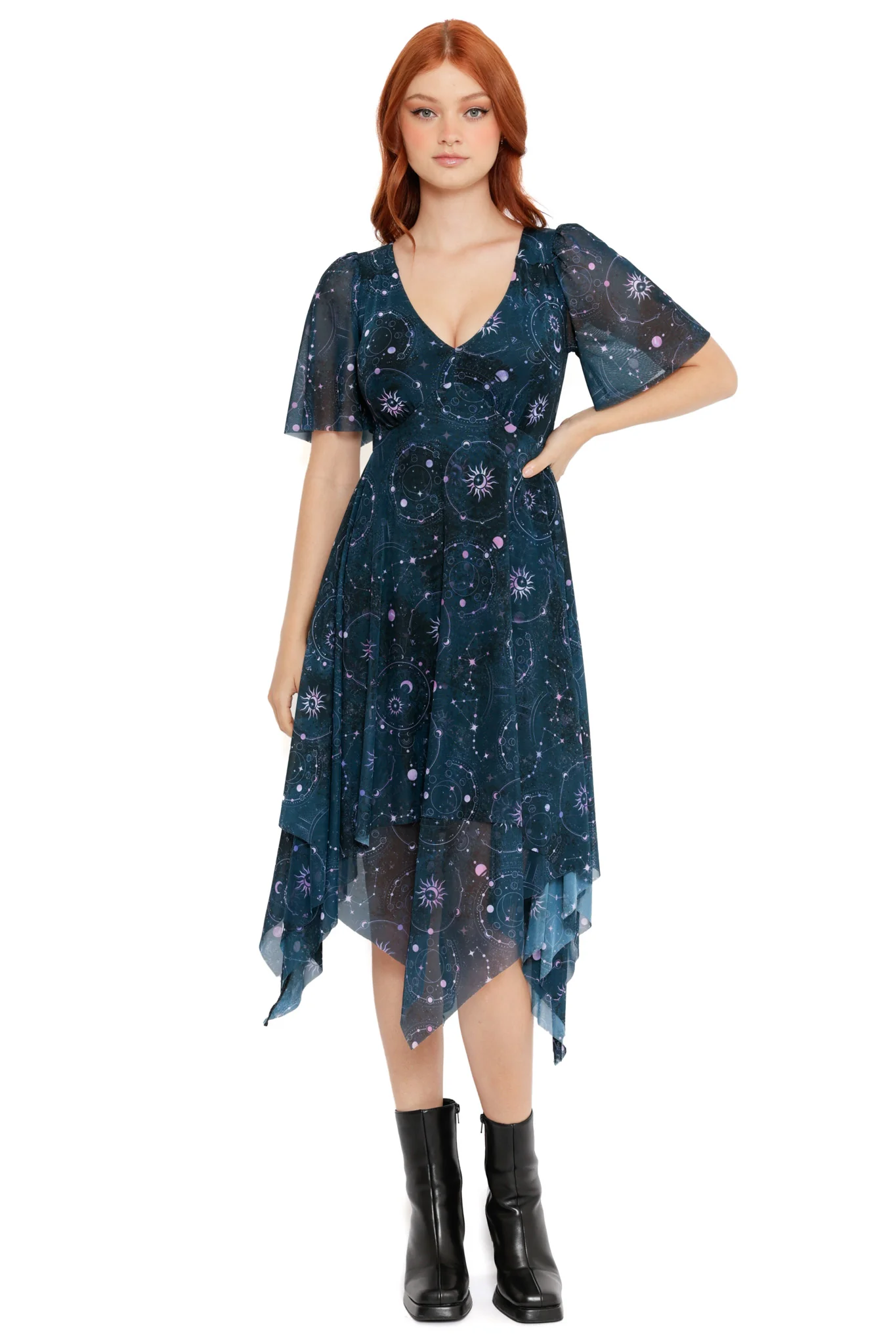 Obsidian Handkerchief Short Sleeve Dress - Image 5