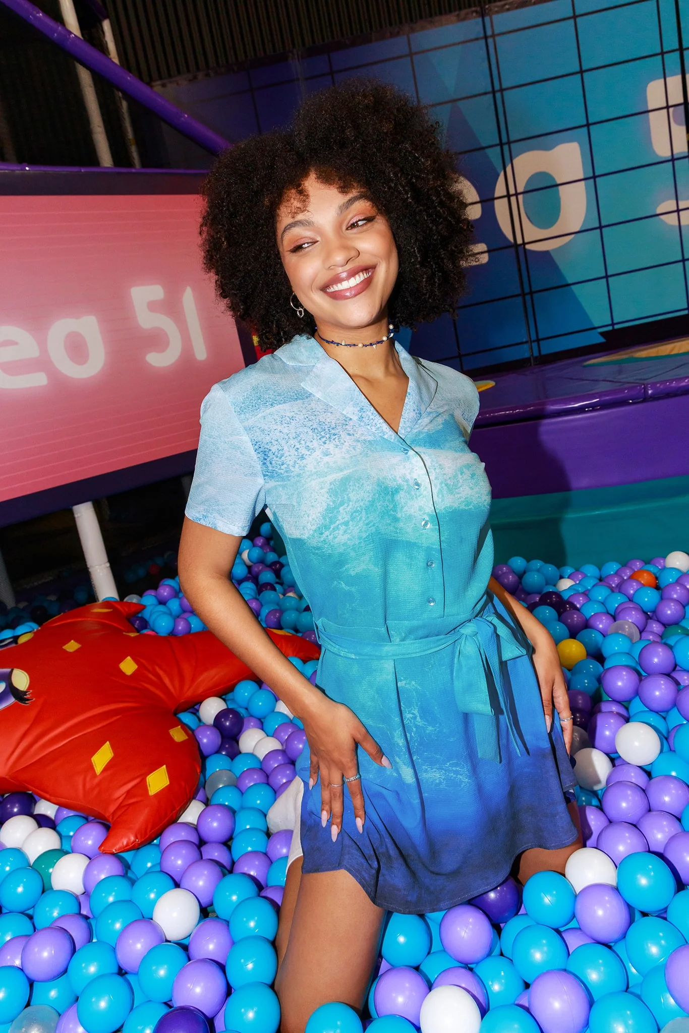 Ocean Waves Shirt Dress