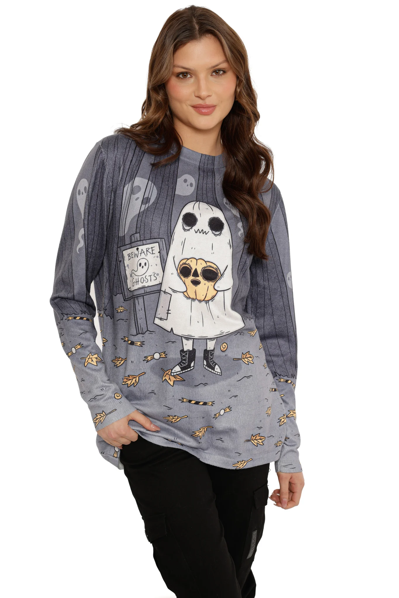 Oh Sheet! Ghostie Printed Knit Sweater (Seconds) - Image 6