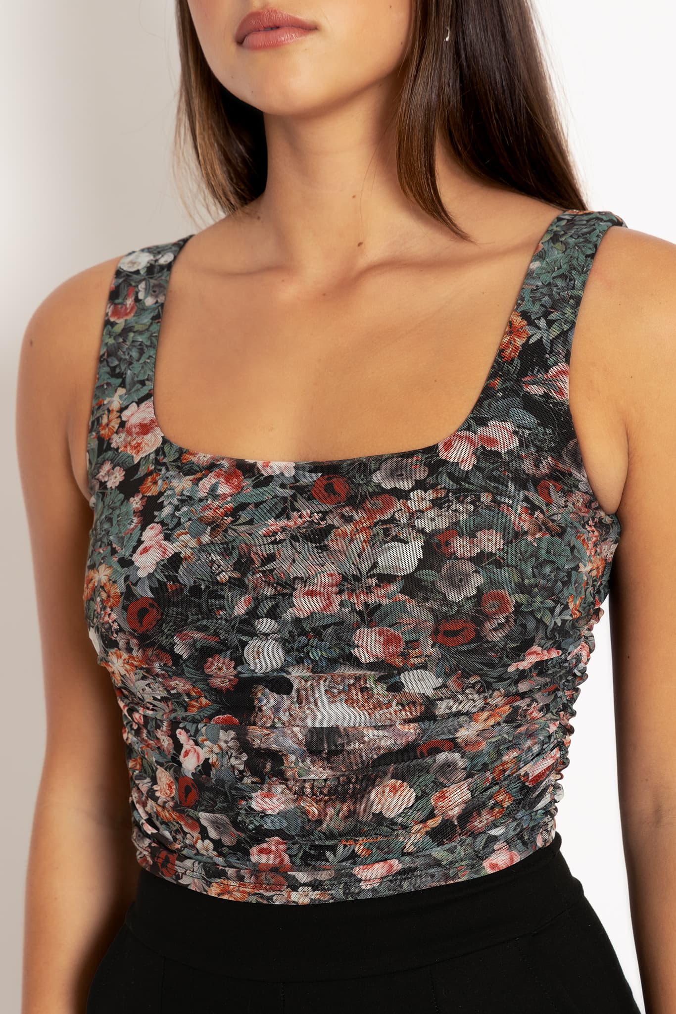 Overgrown Skulls Sheer Ruched Tank - Image 3