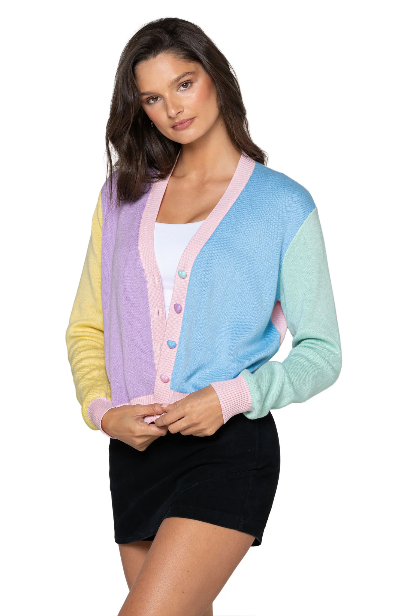 Pastel Rainbow Cropped Cardigan - Image 4