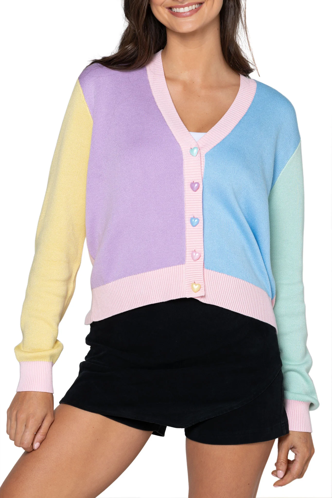 Pastel Rainbow Cropped Cardigan - Image 9