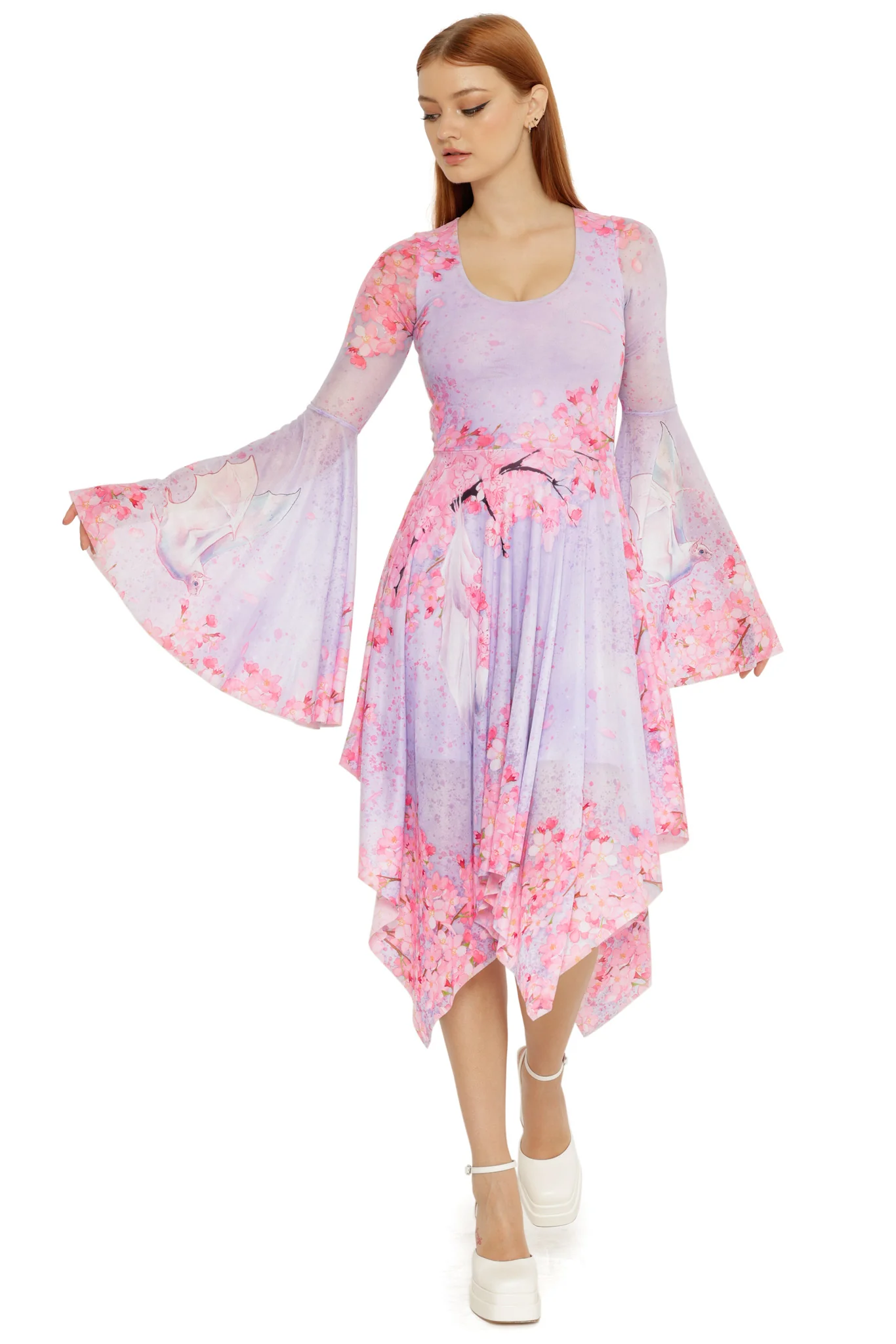 Pearl in Sakura Spectre Handkerchief Dress - Image 3