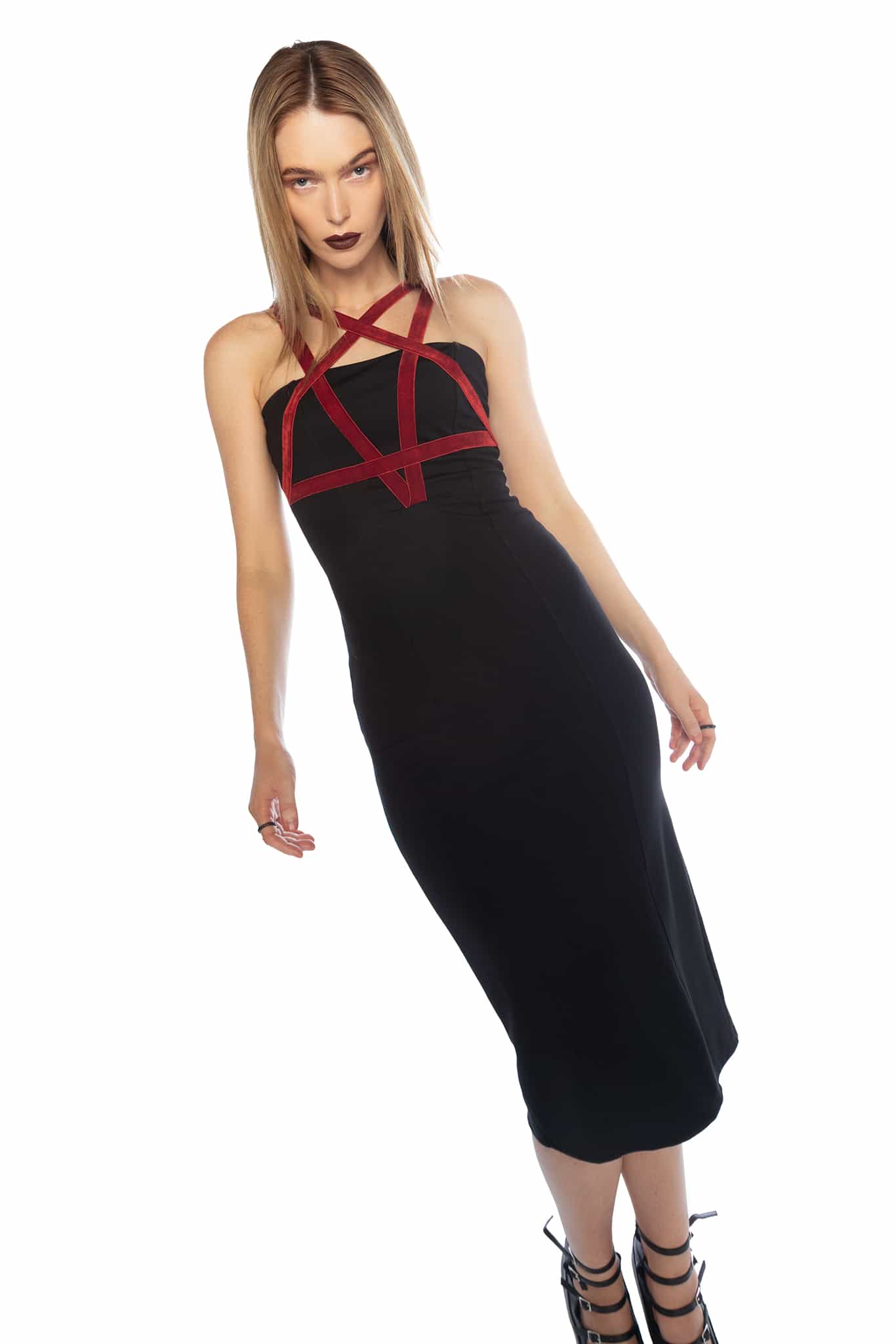 Pentagram Ponte Bodycon Midaxi Dress - Image 3